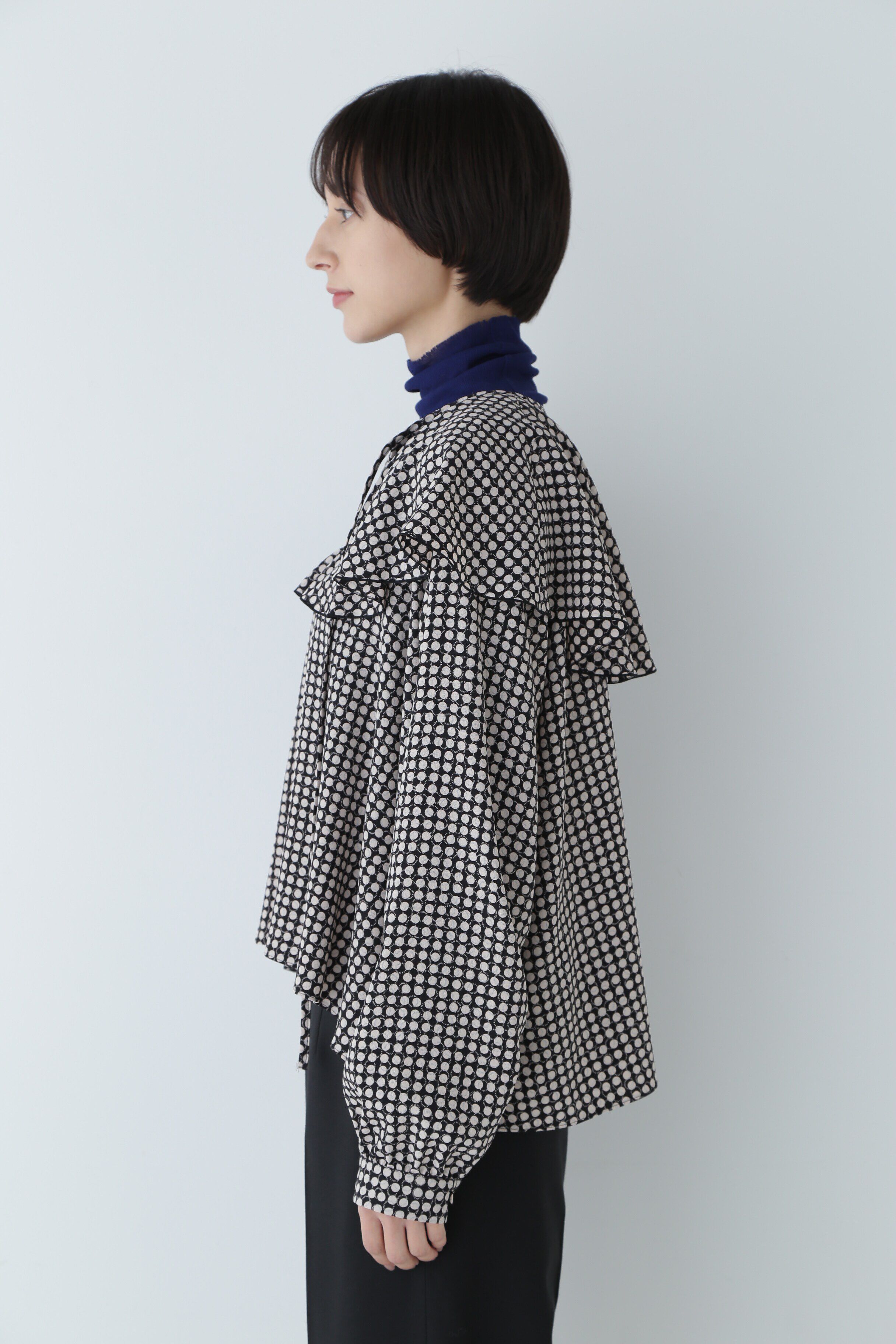  「◆ドットプリント襟付きブラウス」|シャツ・ブラウス|