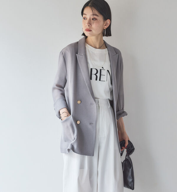 Doux archives「【ロングシーズンHIT ITEM】メッシュテーラードダブルジャケット」|テーラードジャケット|