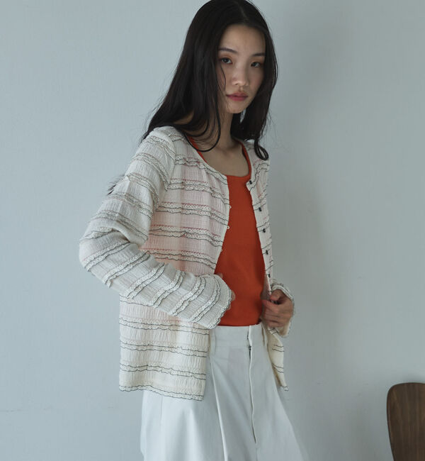 Doux archives「２ＷＡＹフリルカットソーカーディガン」|Tシャツ・カットソー|