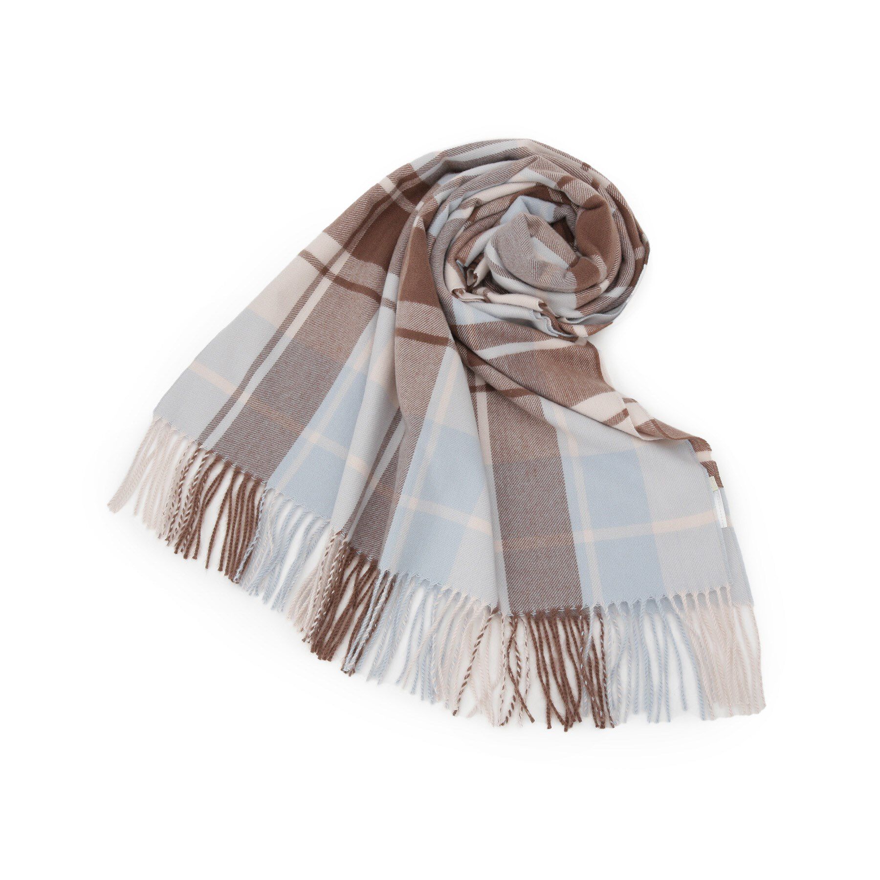 SHOO･LA･RUE「柄アソートチェックストール」|ストール|ブラウン(243)