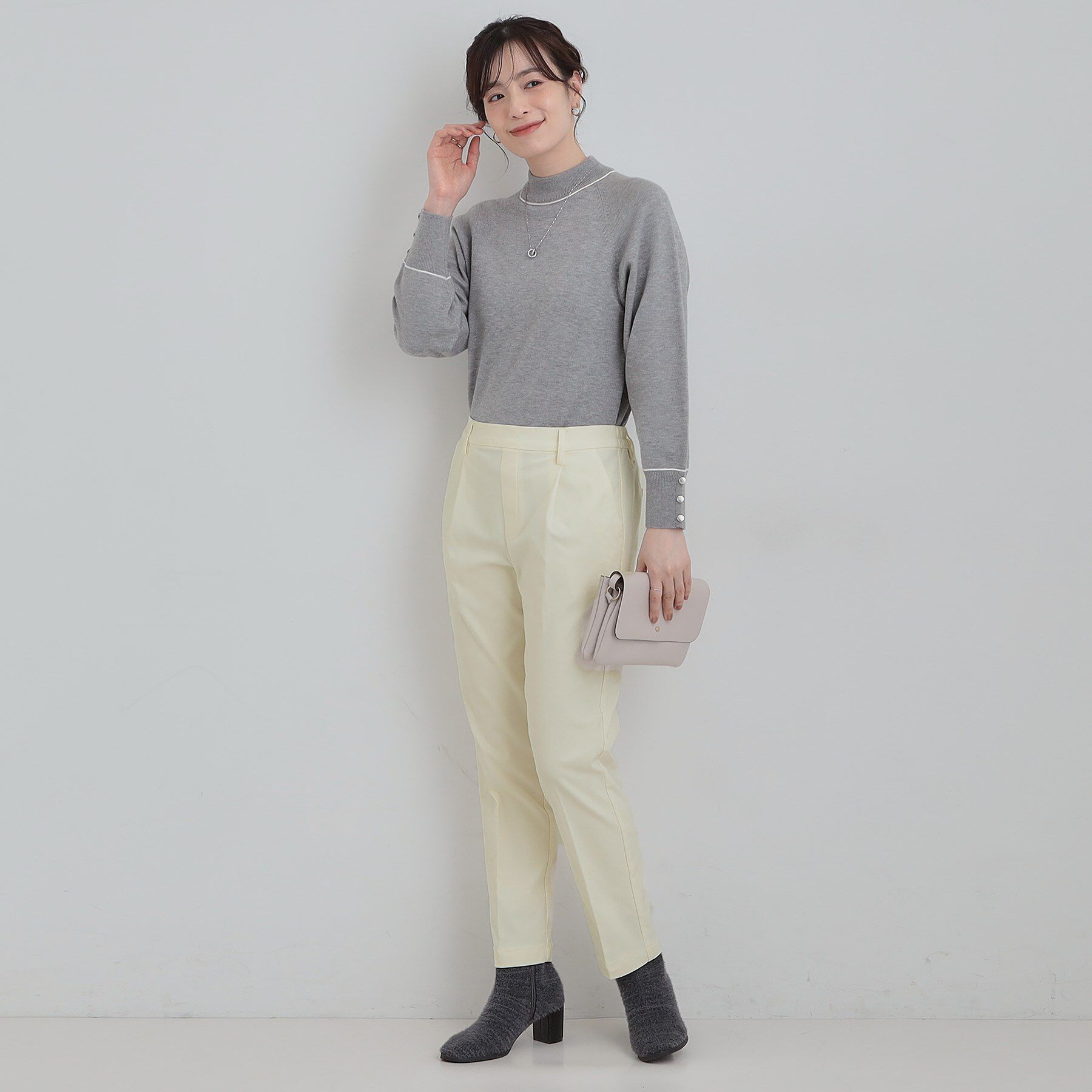 SHOO･LA･RUE「【洗濯機可/S-LL/あったか】すっきり上品に 裏起毛テーパードパンツ」|その他|