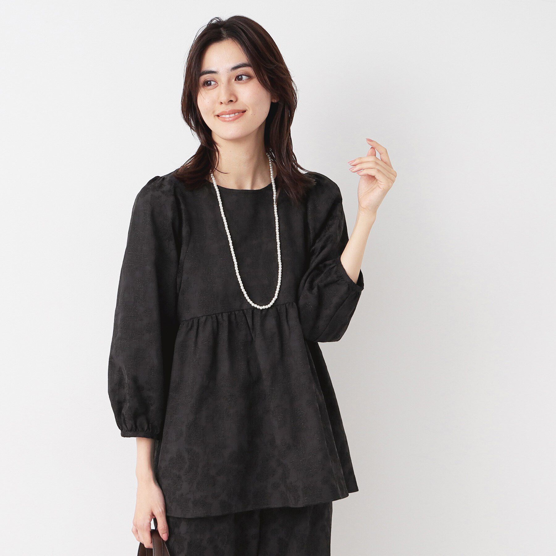 Dessin「【入卒/セレモニー/セットアップ可能/洗える】フラワージャカードブラウス」|シャツ・ブラウス|