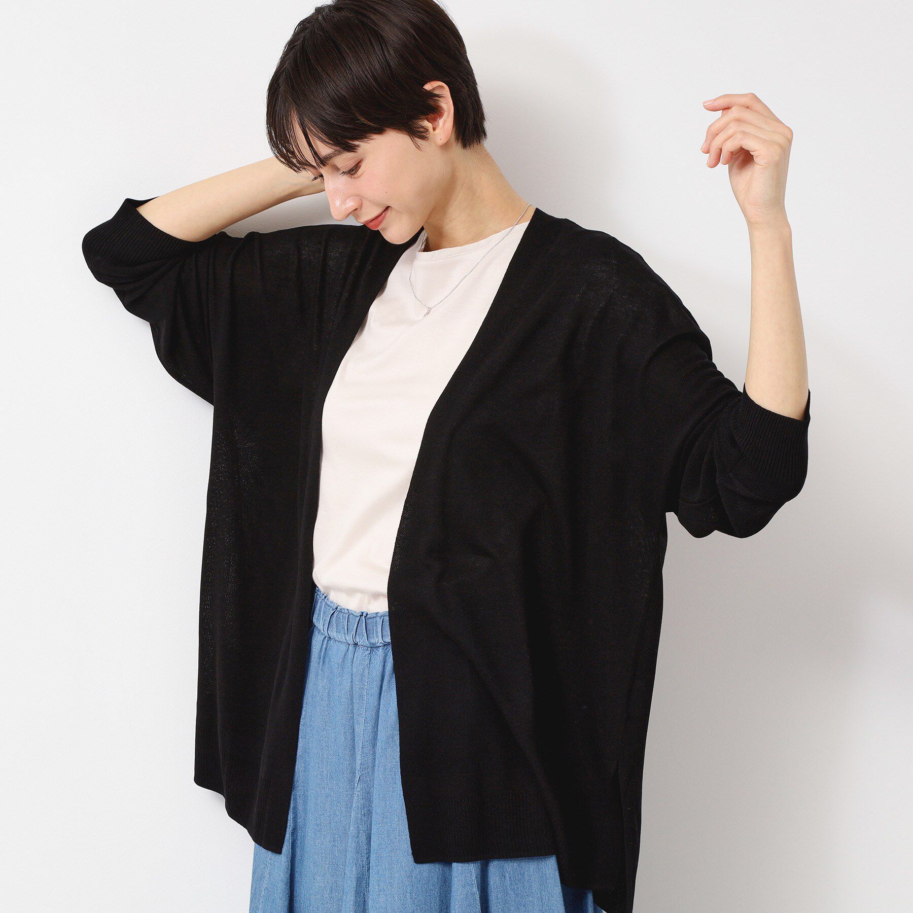 Dessin「【接触冷感・洗える】ドルマンスリーブひんやりカーディガン（S～L）」|カーディガン|