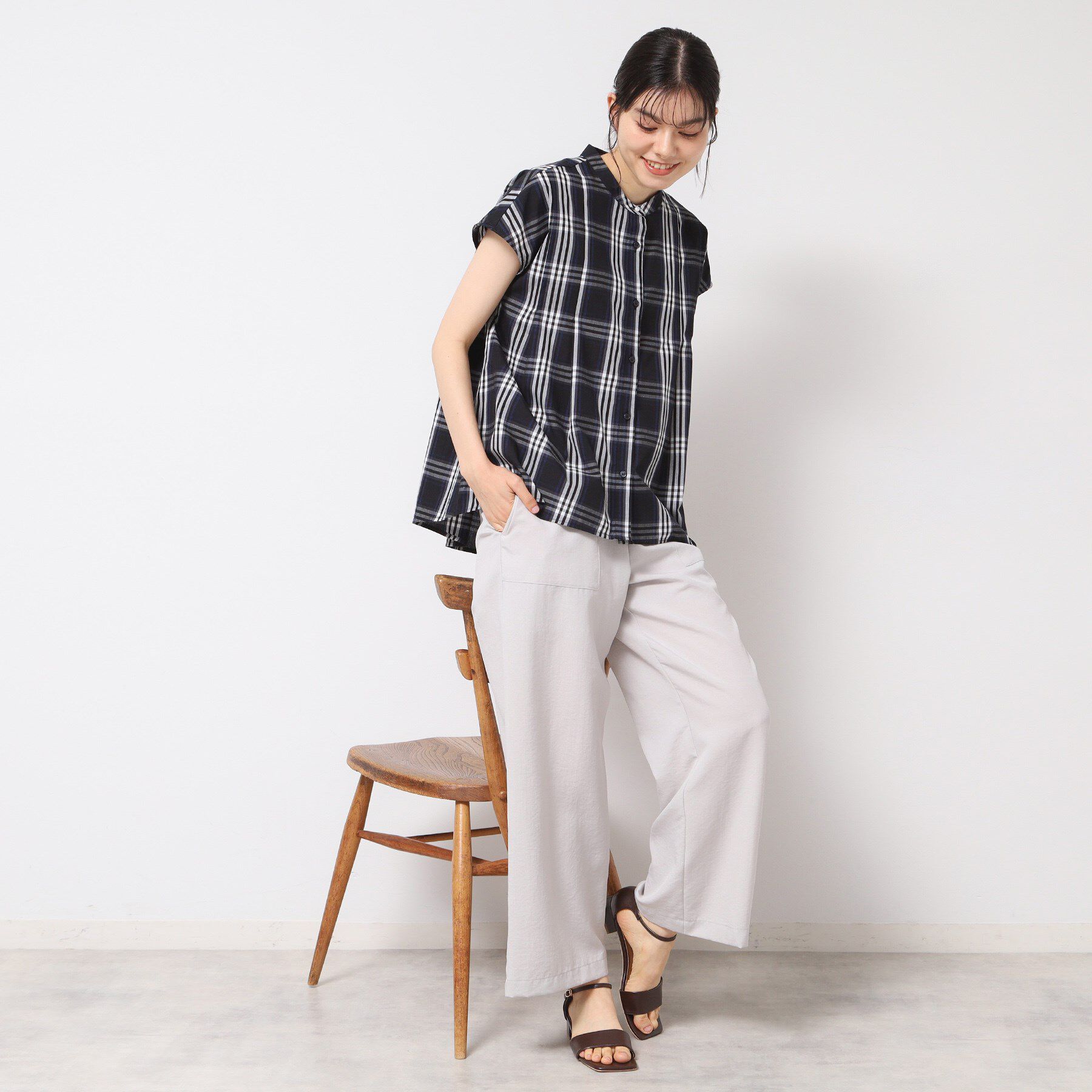 Dessin「【洗える】フレンチスリーブフレアーブラウス（XS～L）」|シャツ・ブラウス|