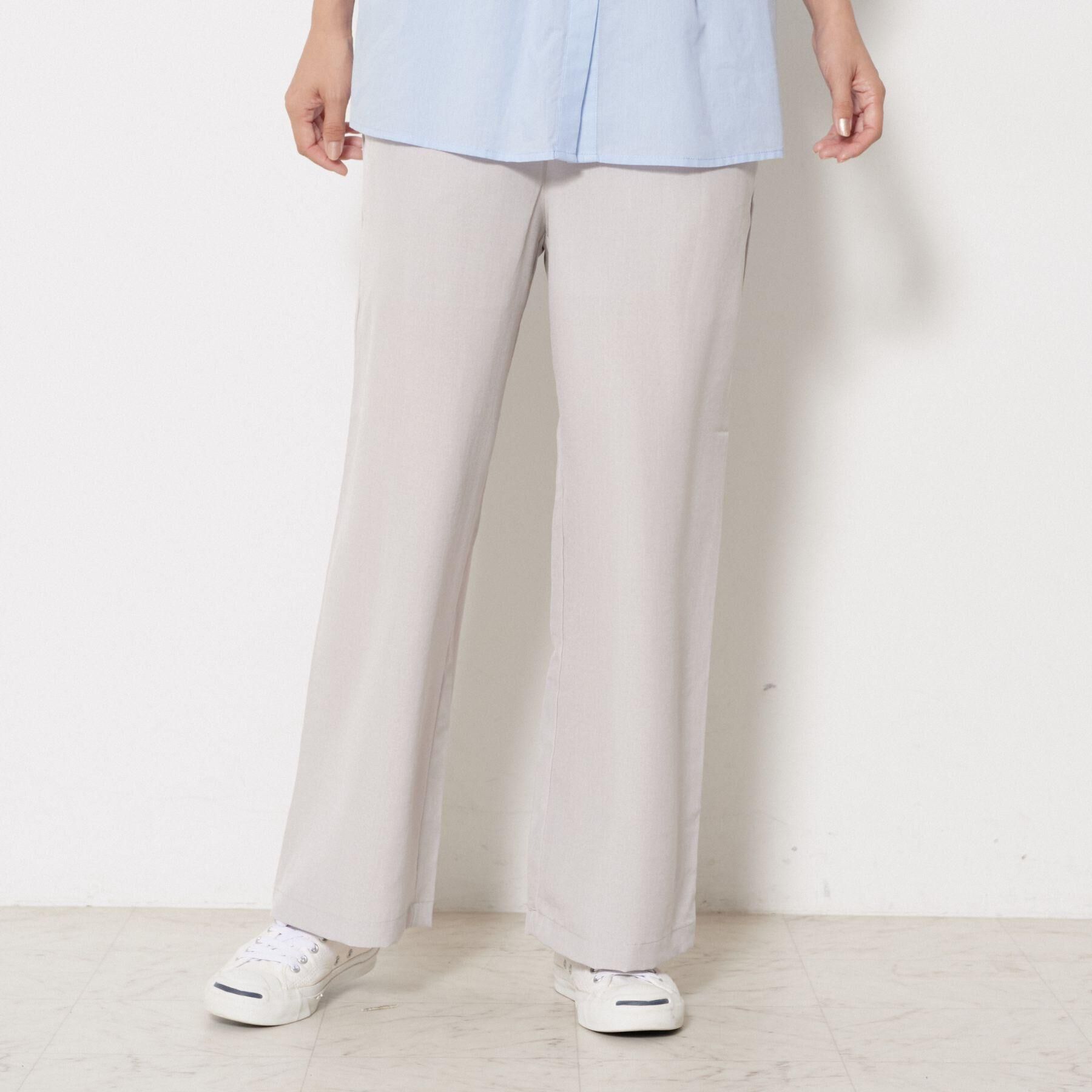 Dessin「【2点セット/ウエストゴム/洗える】スキッパ―シャツ＆ストレートパンツセット」|スーツ|