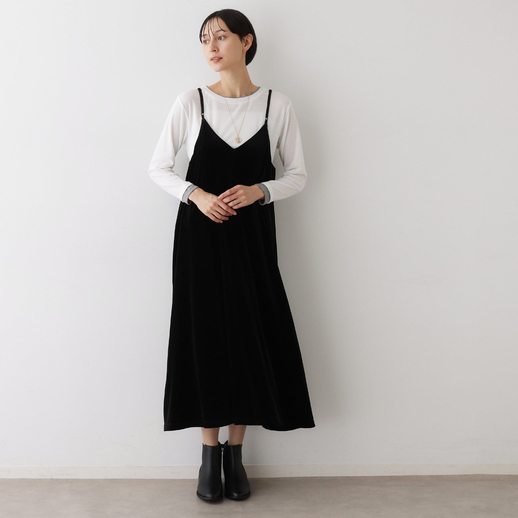 Dessin「【前後2WAY/洗える】ベロアワンピース」|ワンピース|