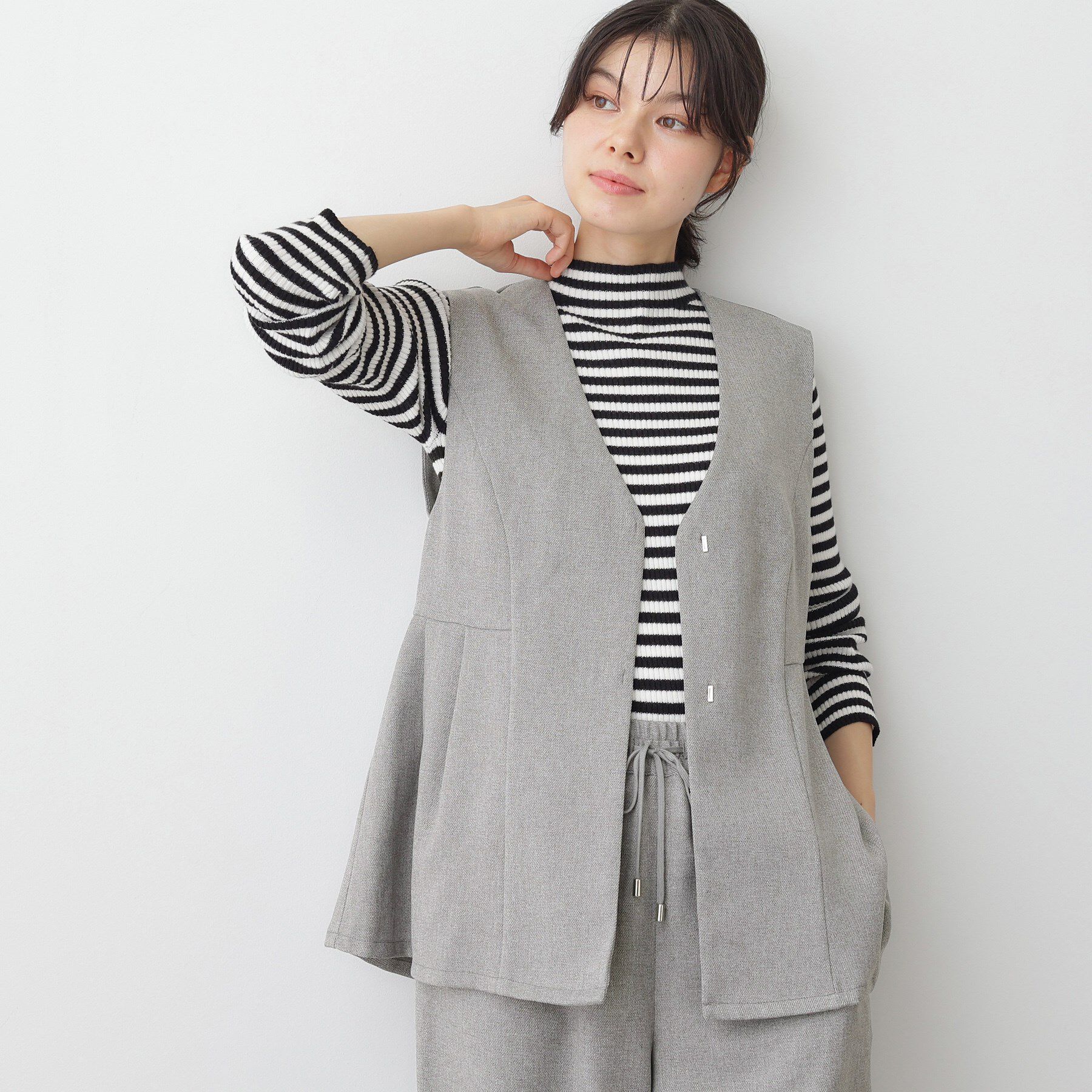 Dessin「【2点セット/ウエストゴム/洗える】ツイストクロスセットアップ」|スーツ|