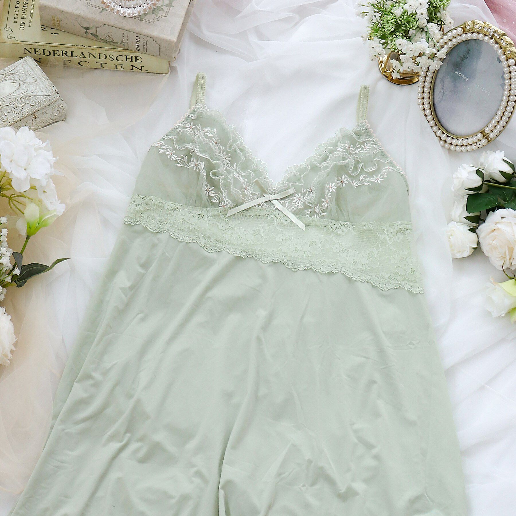 Risa Magli「ラーラ スリップ」|キャミソール|ミント(020)