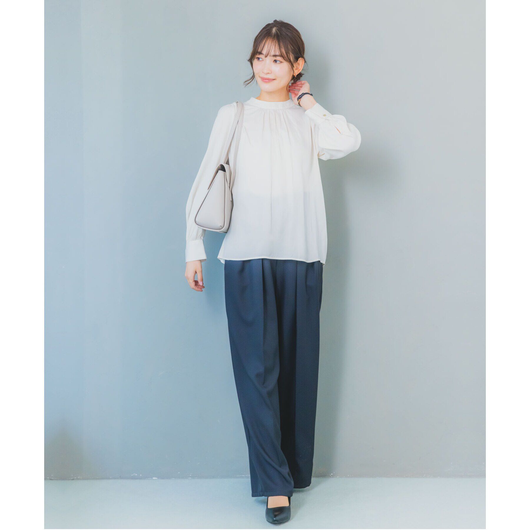 ITS&rsquo;DEMO「【通勤／手洗い可】サテンブラウス」|シャツ・ブラウス|