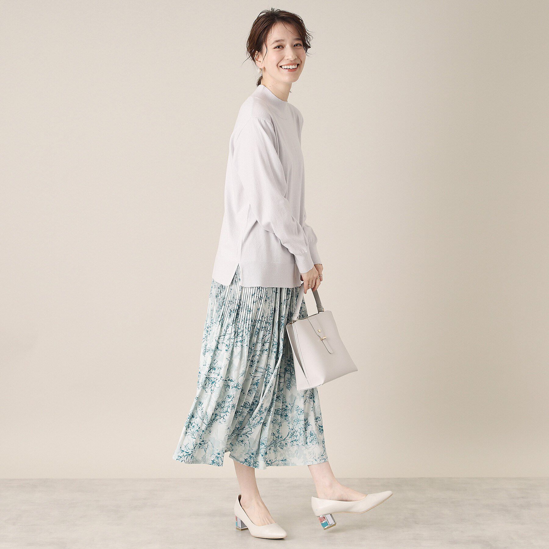 ITS&rsquo;DEMO「【通勤／手洗い可／ウエスト総ゴム】花柄プリーツスカート」|スカート|