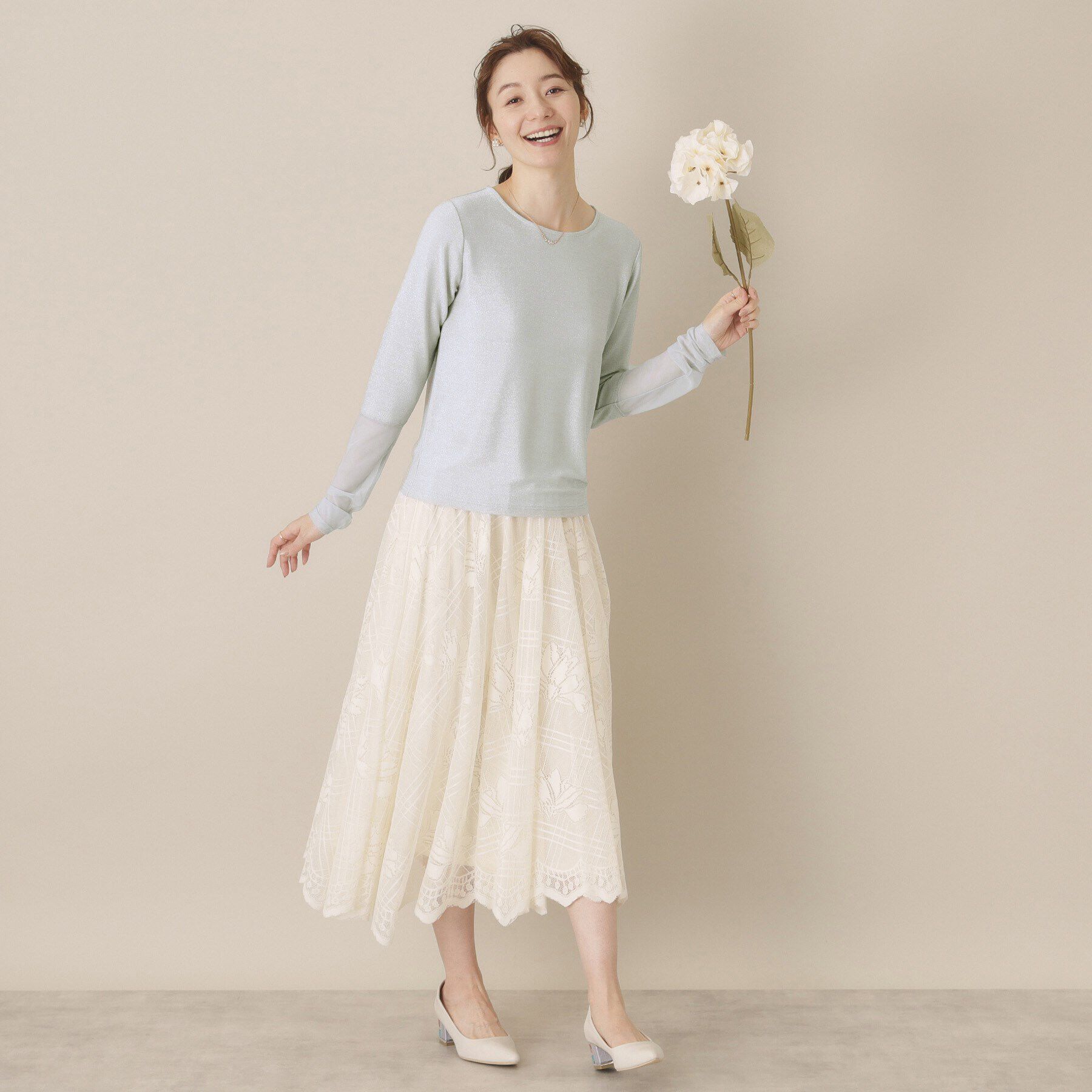 ITS&rsquo;DEMO「【手洗い可】袖シアーラメインナー」|Tシャツ・カットソー|