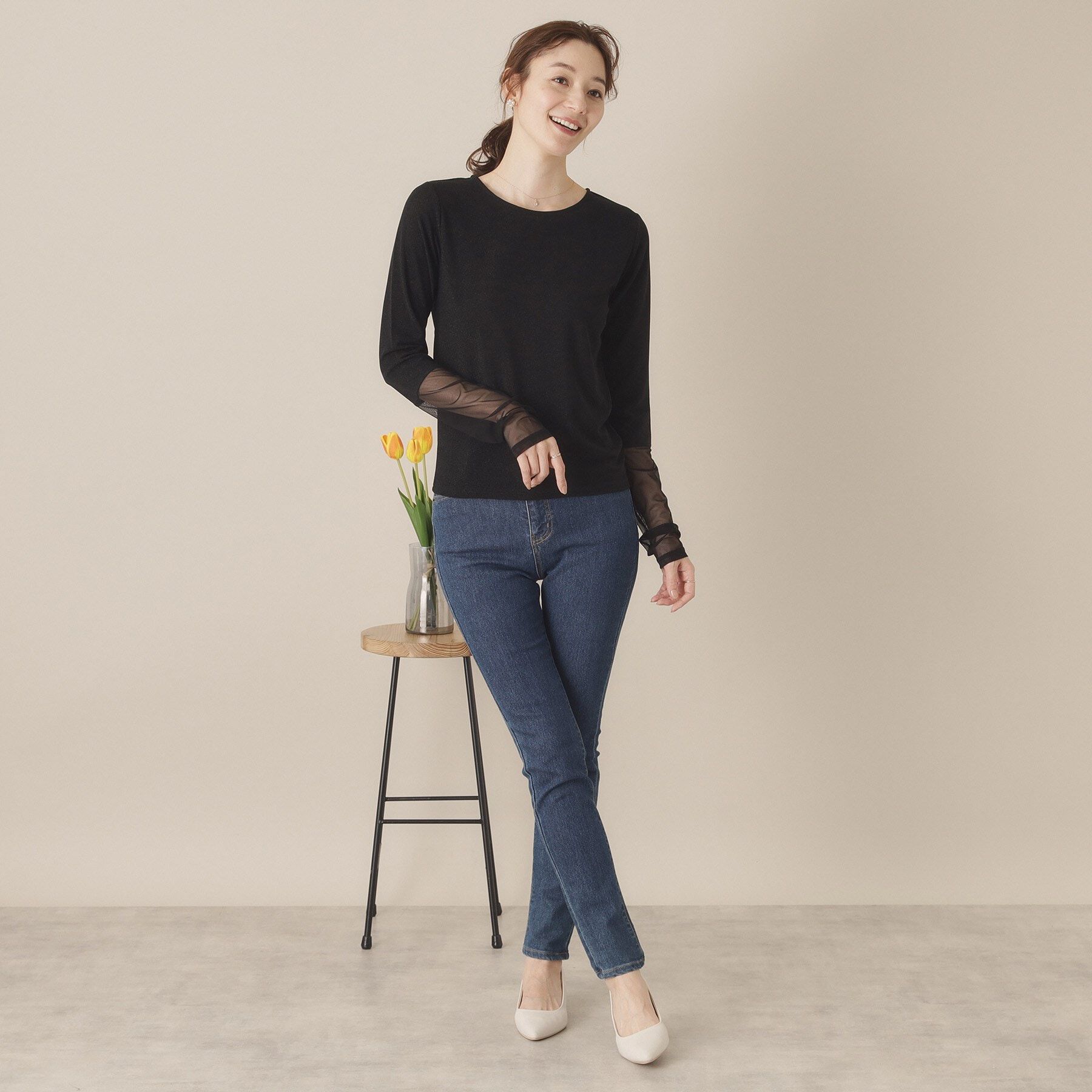 ITS&rsquo;DEMO「【手洗い可】袖シアーラメインナー」|Tシャツ・カットソー|