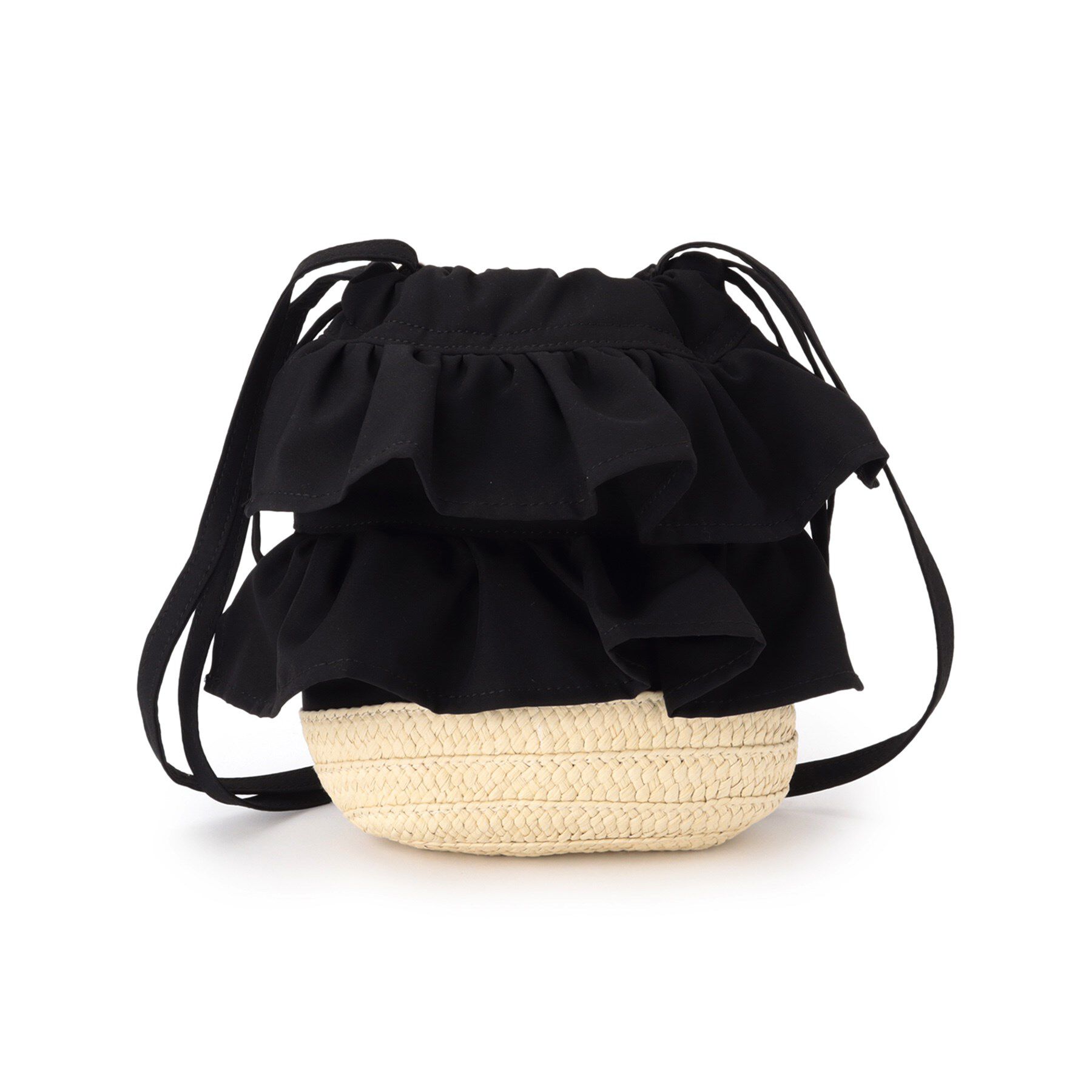 ITS&rsquo;DEMO「雑材フリルコンビ巾着ショルダー」|ショルダー・メッセンジャー|