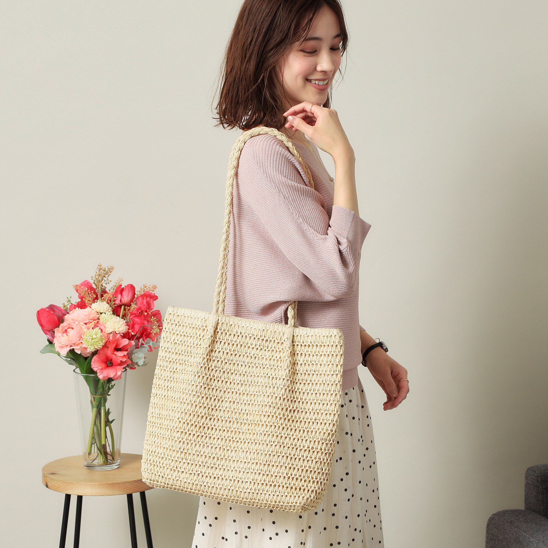 ITS&rsquo;DEMO「雑材ハンドルタックトート」|トートバッグ|