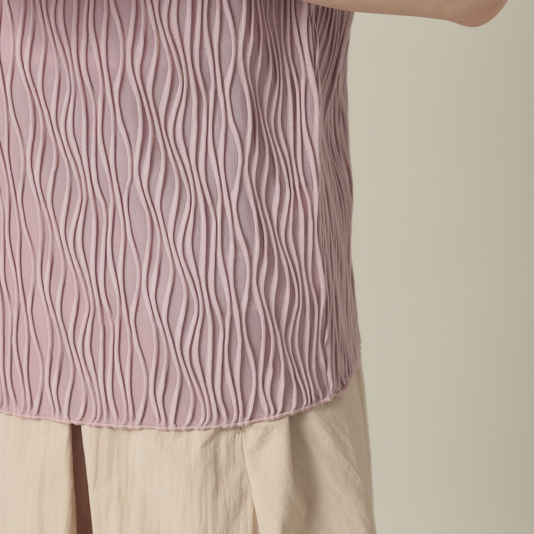 ITS&rsquo;DEMO「【洗濯機OK】ジャカード5分袖プルオーバー」|Tシャツ・カットソー|