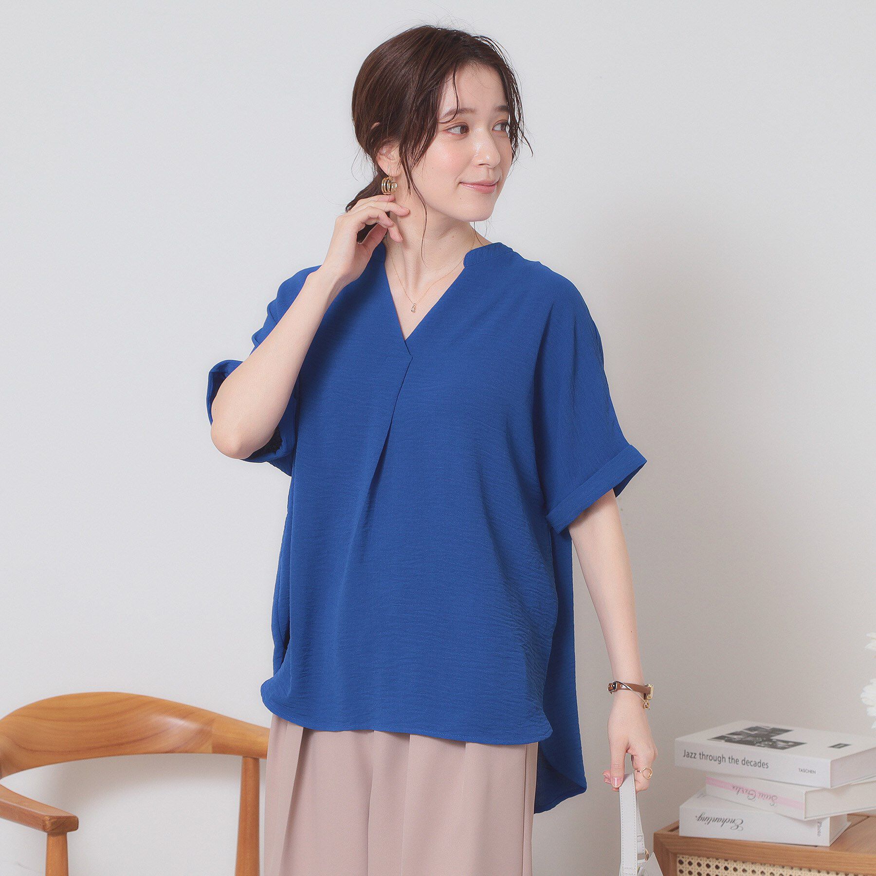 ITS&rsquo;DEMO「【接触冷感／吸水速乾／洗濯機OK】イージーケアスキッパーブラウス＜ラク服シリーズ＞」|シャツ・ブラウス|