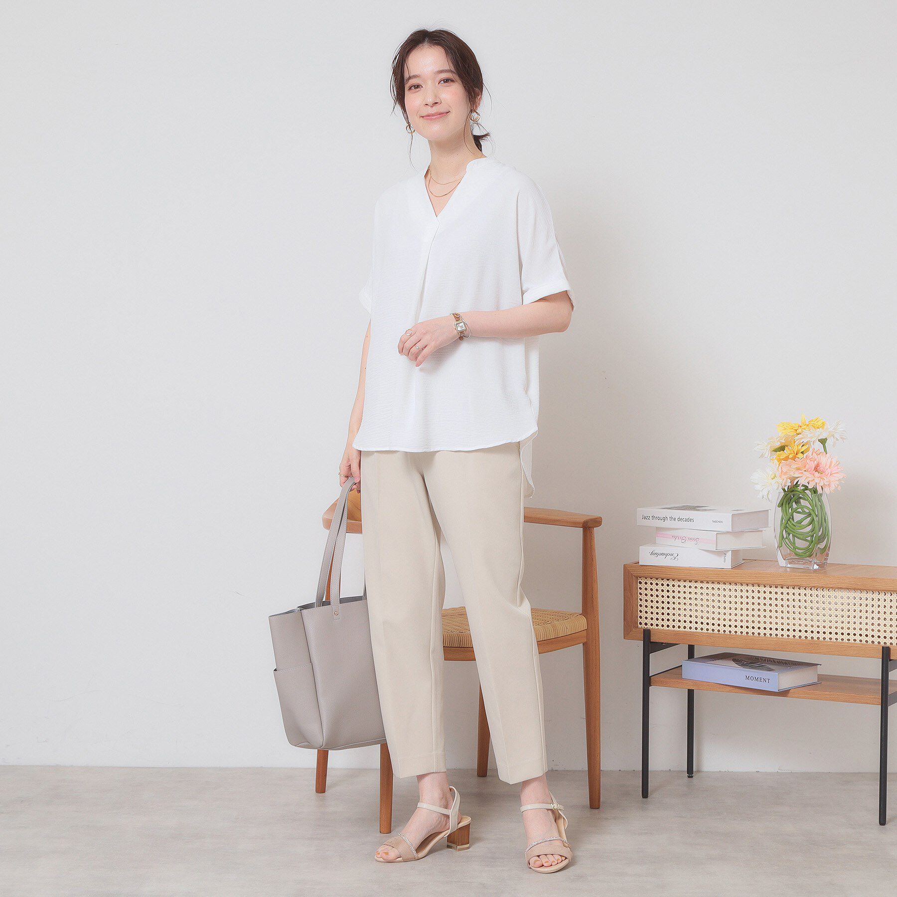 ITS&rsquo;DEMO「【接触冷感／吸水速乾／洗濯機OK】イージーケアスキッパーブラウス＜ラク服シリーズ＞」|シャツ・ブラウス|