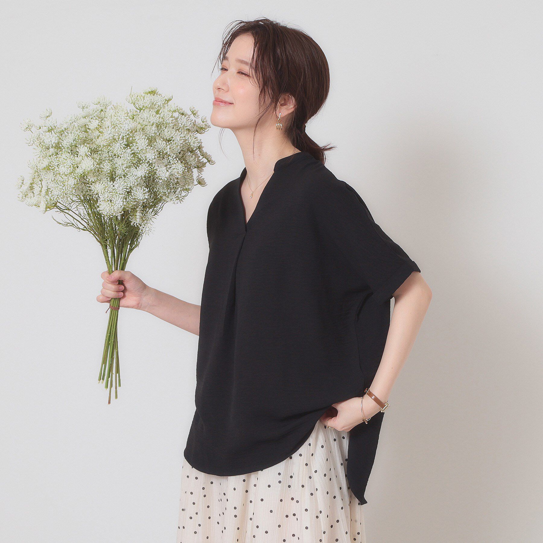 ITS&rsquo;DEMO「【接触冷感／吸水速乾／洗濯機OK】イージーケアスキッパーブラウス＜ラク服シリーズ＞」|シャツ・ブラウス|