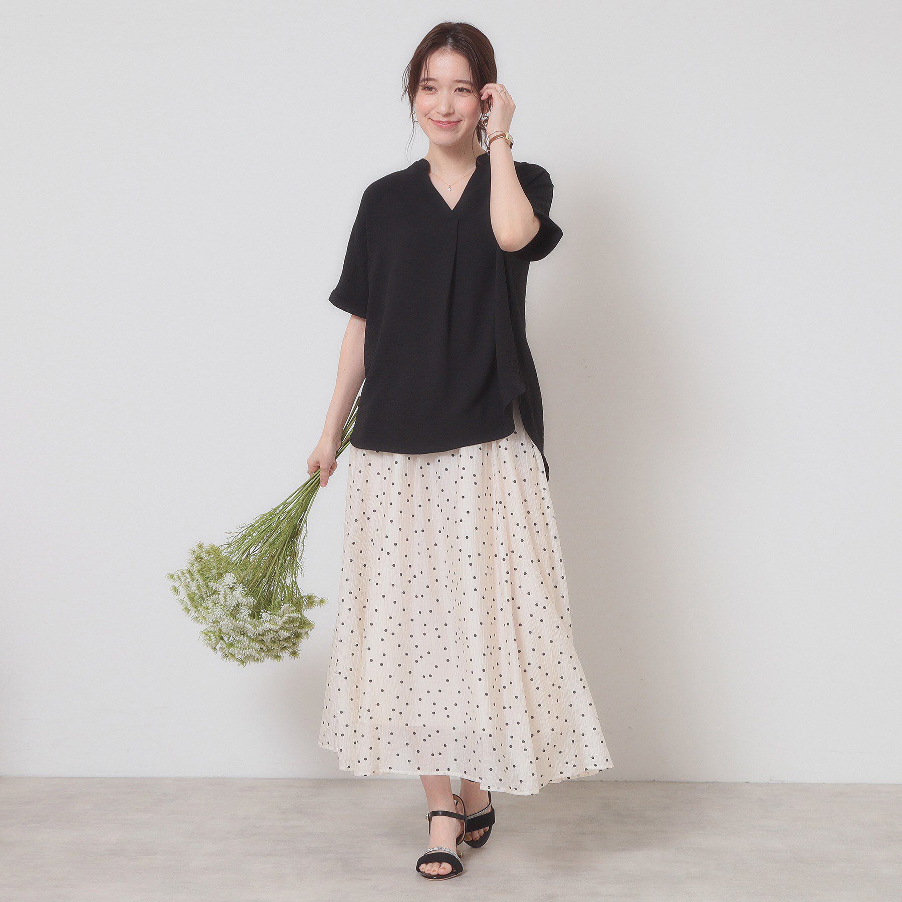 ITS&rsquo;DEMO「【接触冷感／吸水速乾／洗濯機OK】イージーケアスキッパーブラウス＜ラク服シリーズ＞」|シャツ・ブラウス|