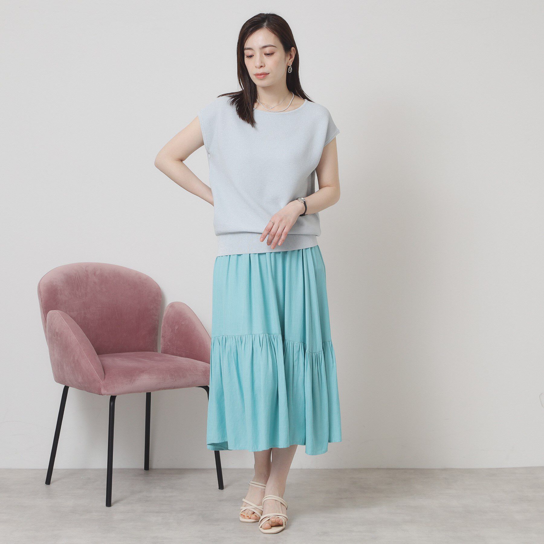 ITS&rsquo;DEMO「【さらりタッチ／ラメ／洗濯機OK】ラメガーターフレンチニット」|ニット・セーター|