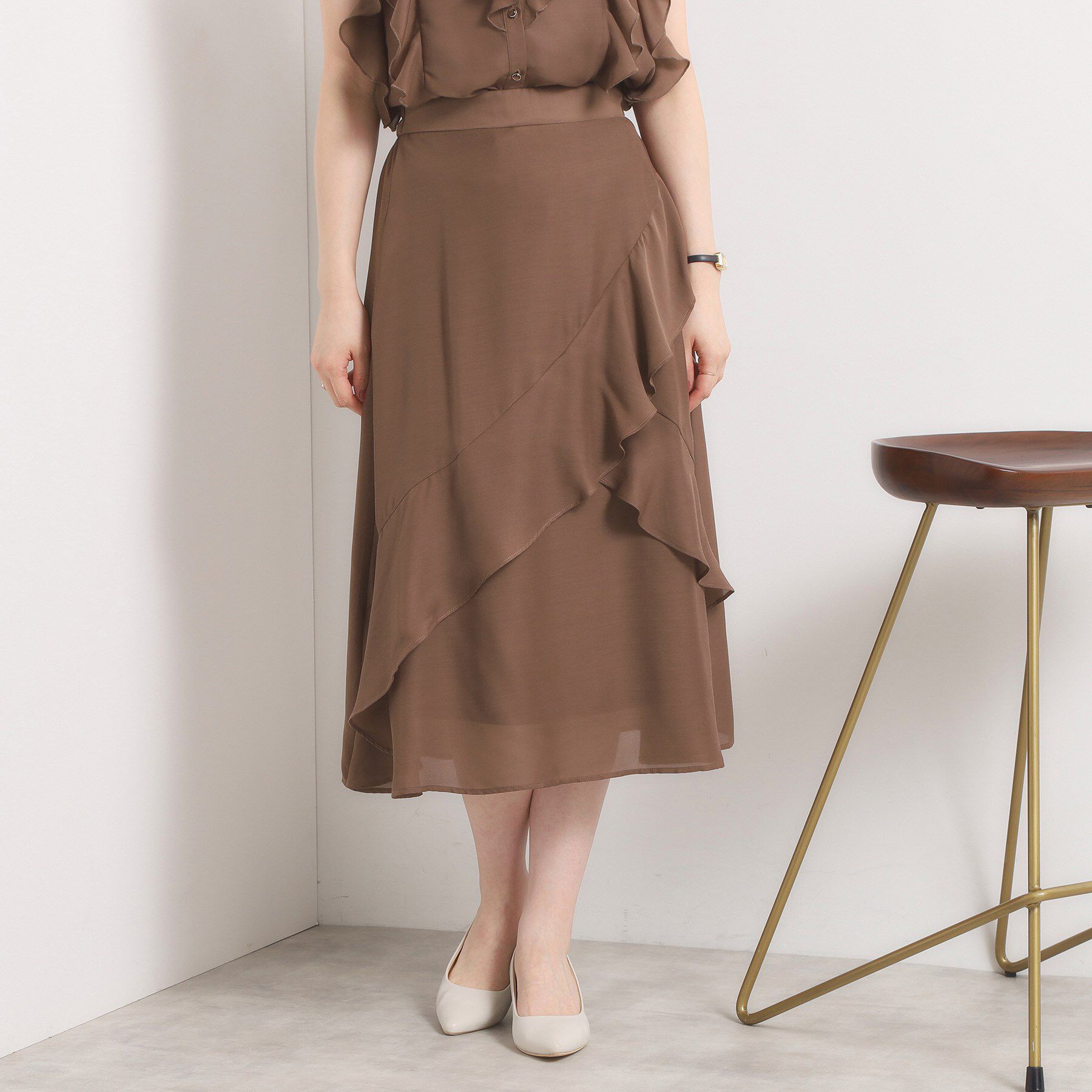 ITS&rsquo;DEMO「【手洗い可／セットアップ可】シアーフリルスカート」|スカート|