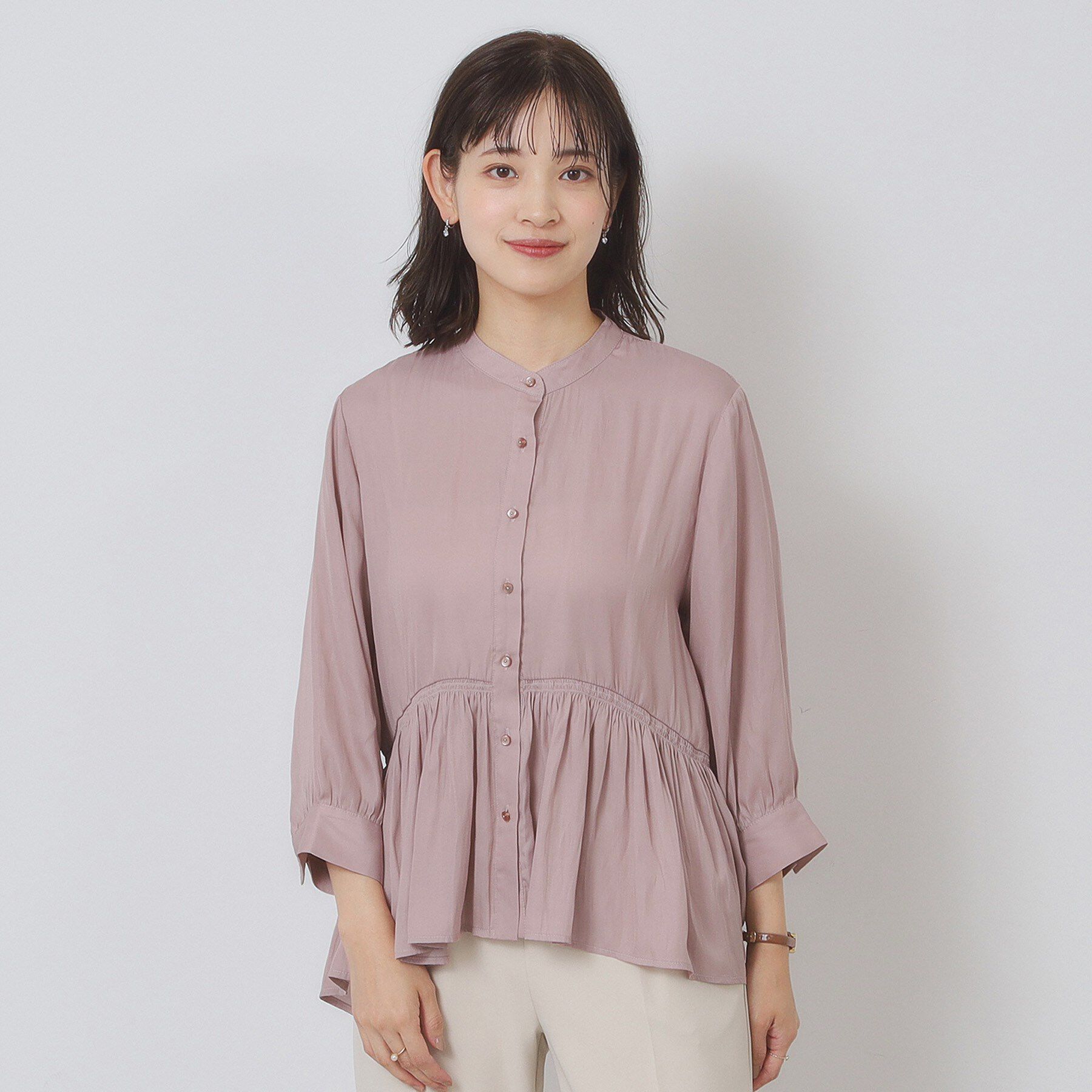 ITS&rsquo;DEMO「【手洗い可】サテンペプラムブラウス」|シャツ・ブラウス|