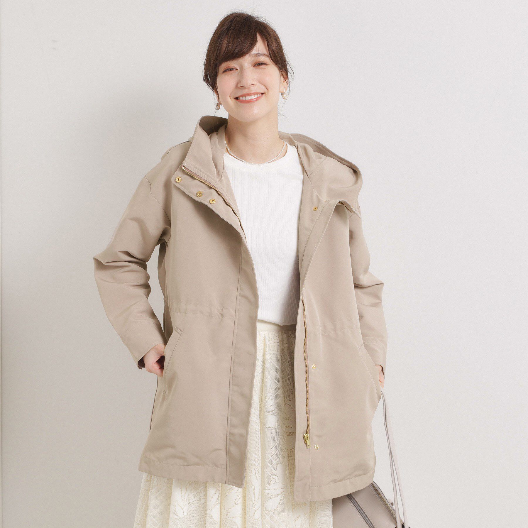 ITS&rsquo;DEMO「【撥水/花粉防止/手洗い可】ボアライナー付きミディ丈マウンテンパーカー」|ブルゾン・スタジャン|