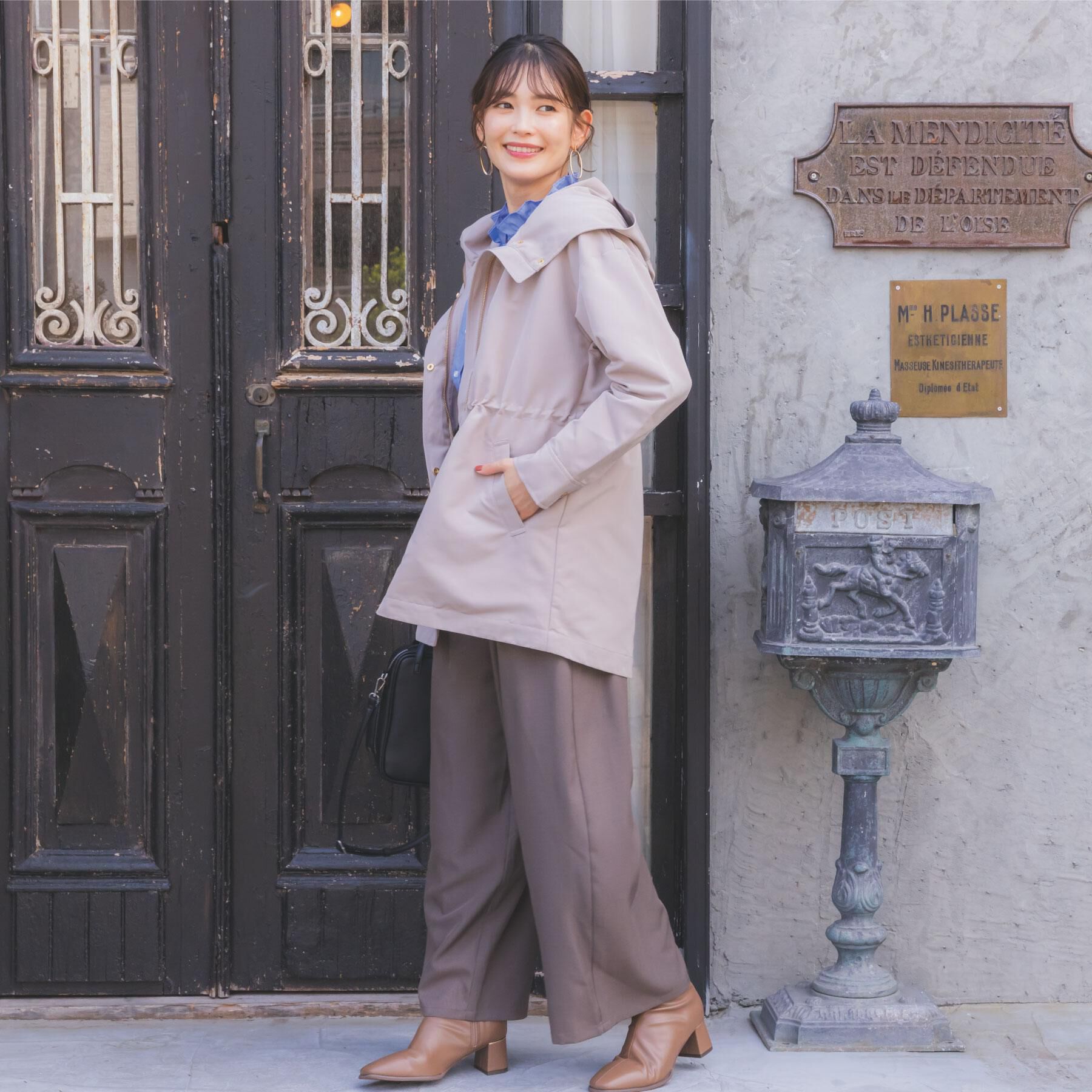 ITS&rsquo;DEMO「【撥水/花粉防止/手洗い可】ボアライナー付きミディ丈マウンテンパーカー」|ブルゾン・スタジャン|