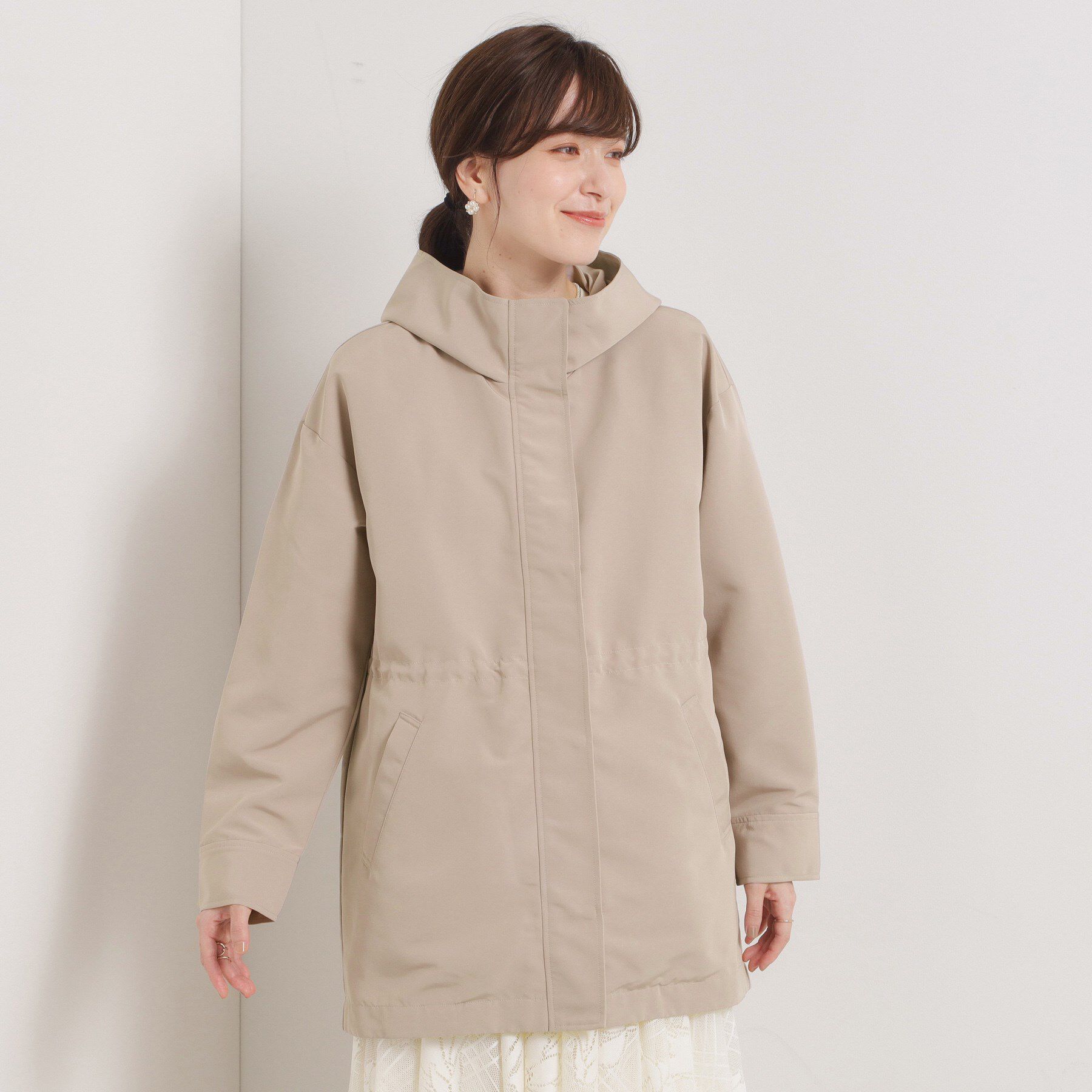 ITS&rsquo;DEMO「【撥水/花粉防止/手洗い可】ボアライナー付きミディ丈マウンテンパーカー」|ブルゾン・スタジャン|