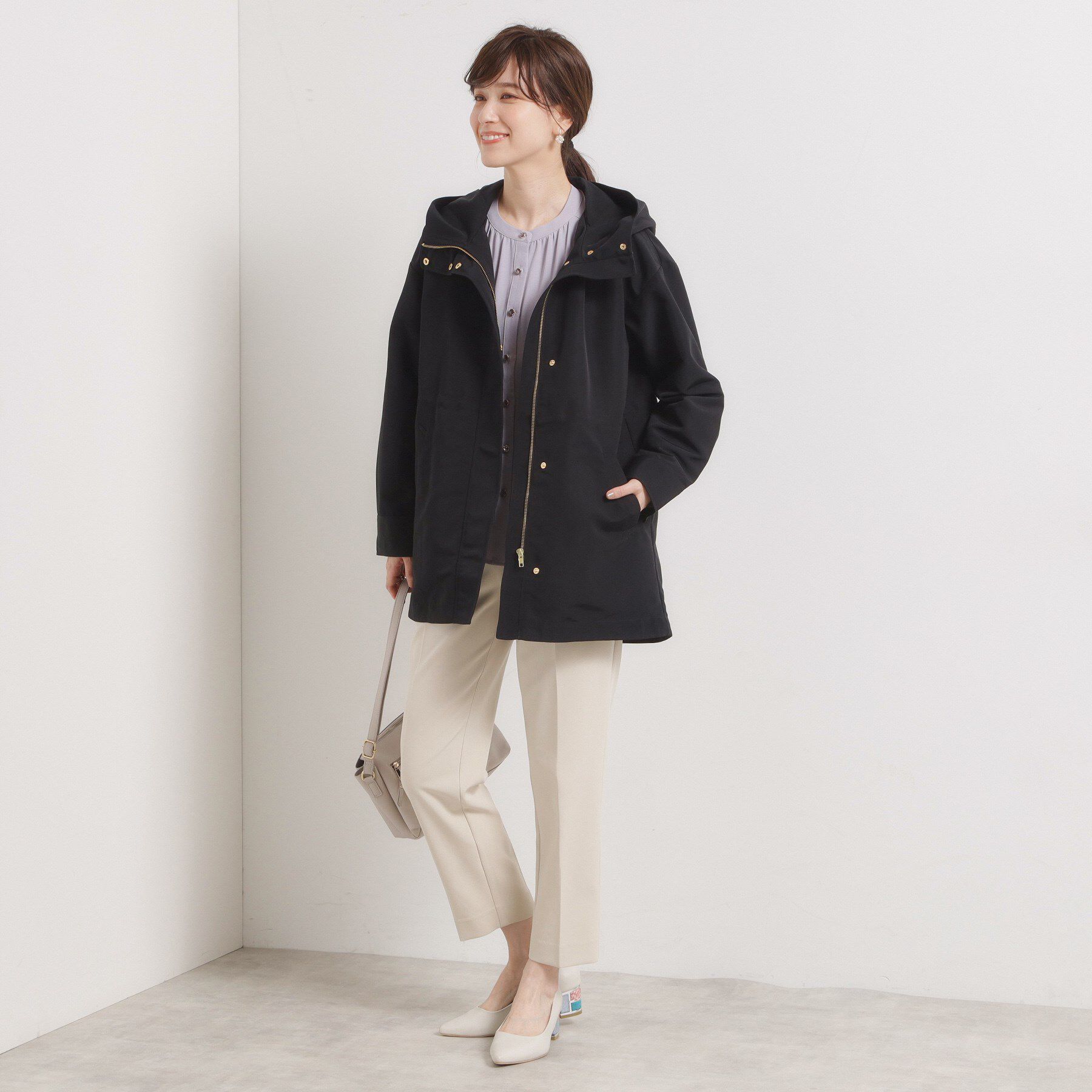 ITS&rsquo;DEMO「【撥水/花粉防止/手洗い可】ボアライナー付きミディ丈マウンテンパーカー」|ブルゾン・スタジャン|