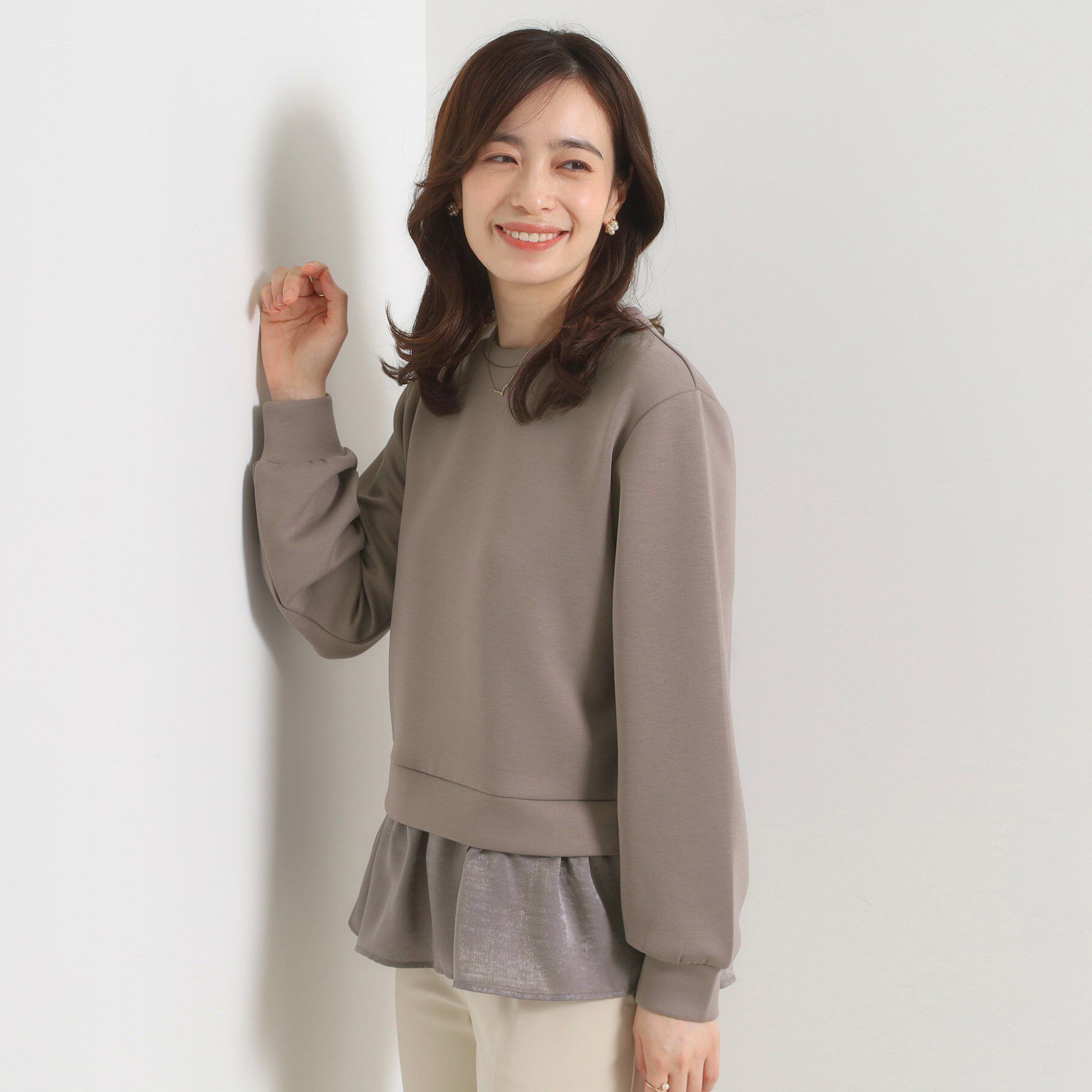 ITS&rsquo;DEMO「【洗濯機OK】異素材コンビプルオーバー」|Tシャツ・カットソー|