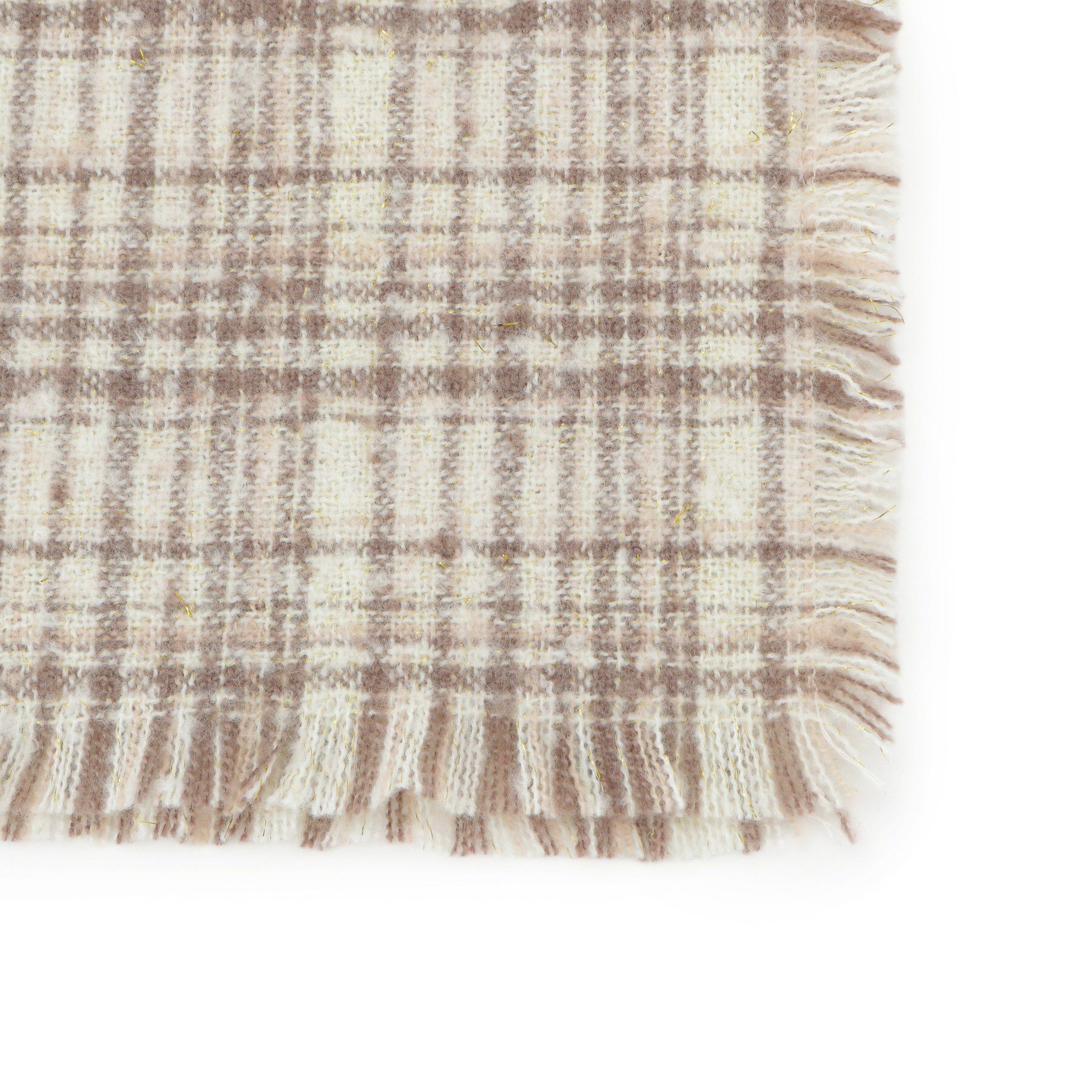 ITS&rsquo;DEMO「【手洗い可】ラメツイード風チェックストール」|ストール|