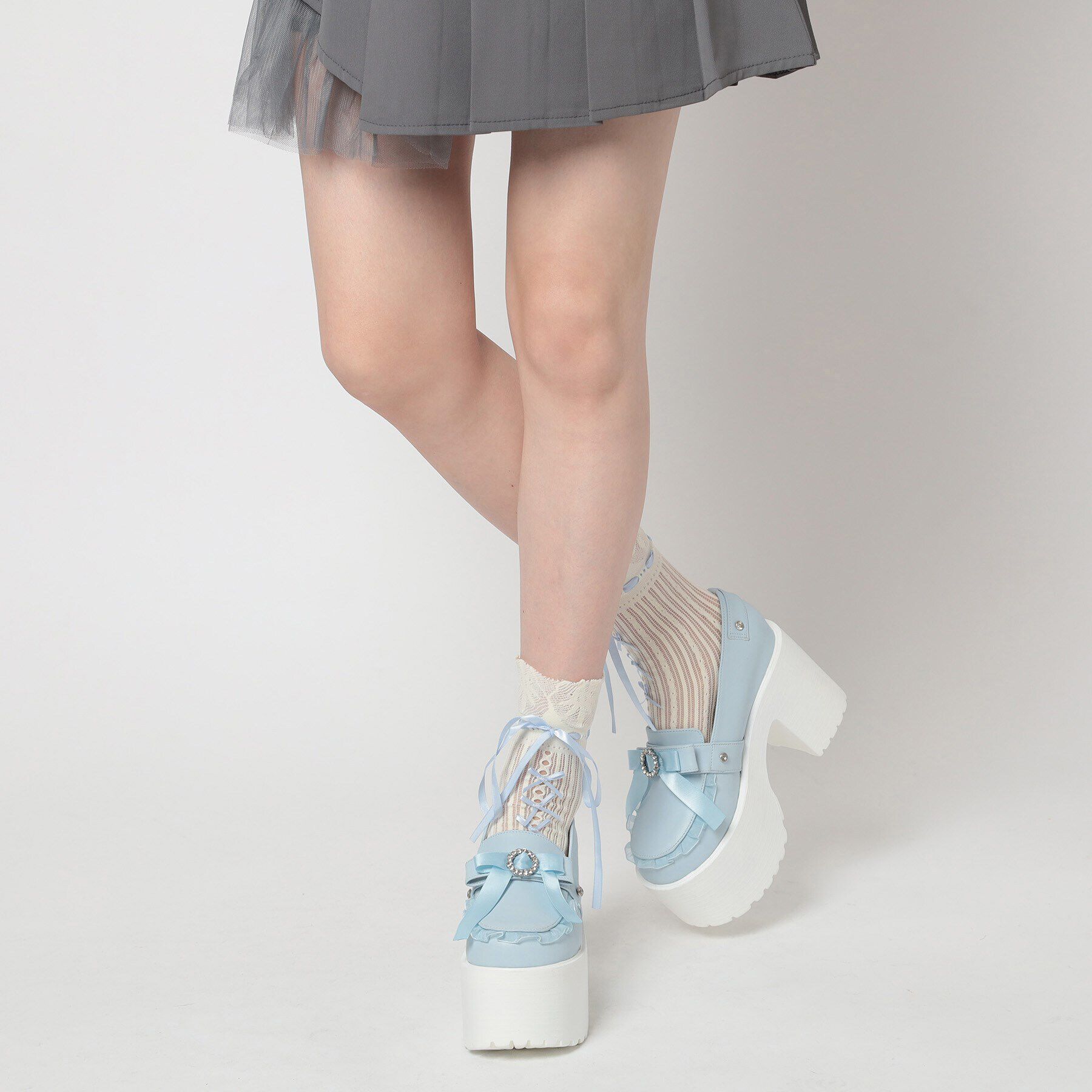 csT&P「厚底リボン付きフリルパンプス」|パンプス|