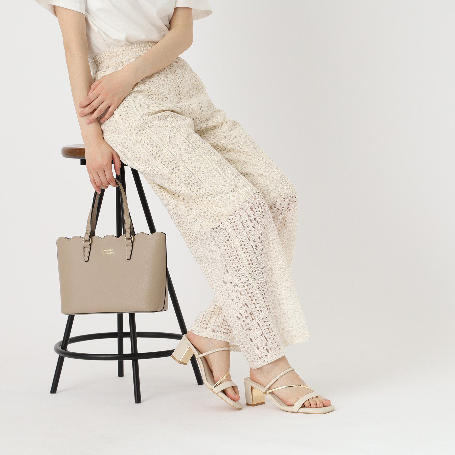 ESPERANZA「ゴールドラインプレートヒールミュール」|サンダル|