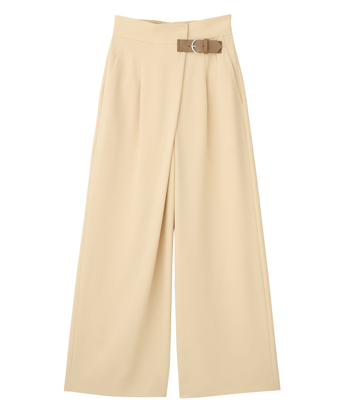 COCO DEAL「ベルトディテールアシメワイドパンツ」|スラックス|