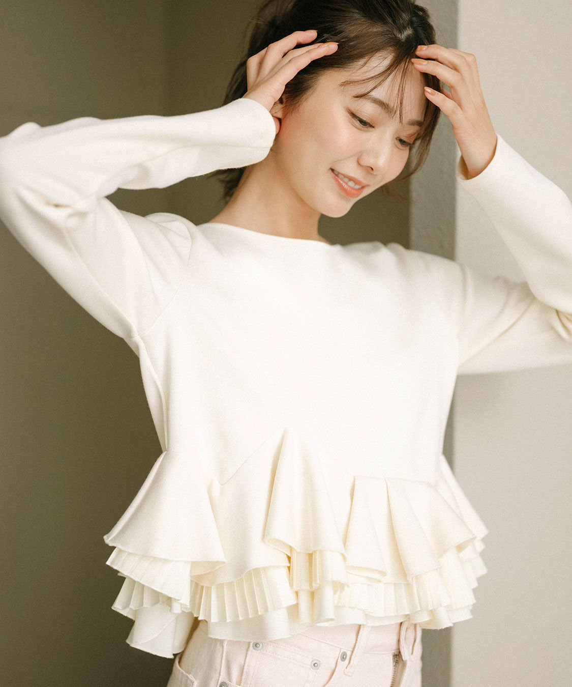 COCO DEAL「ランダムフリルペプラムトップス」|Tシャツ・カットソー|