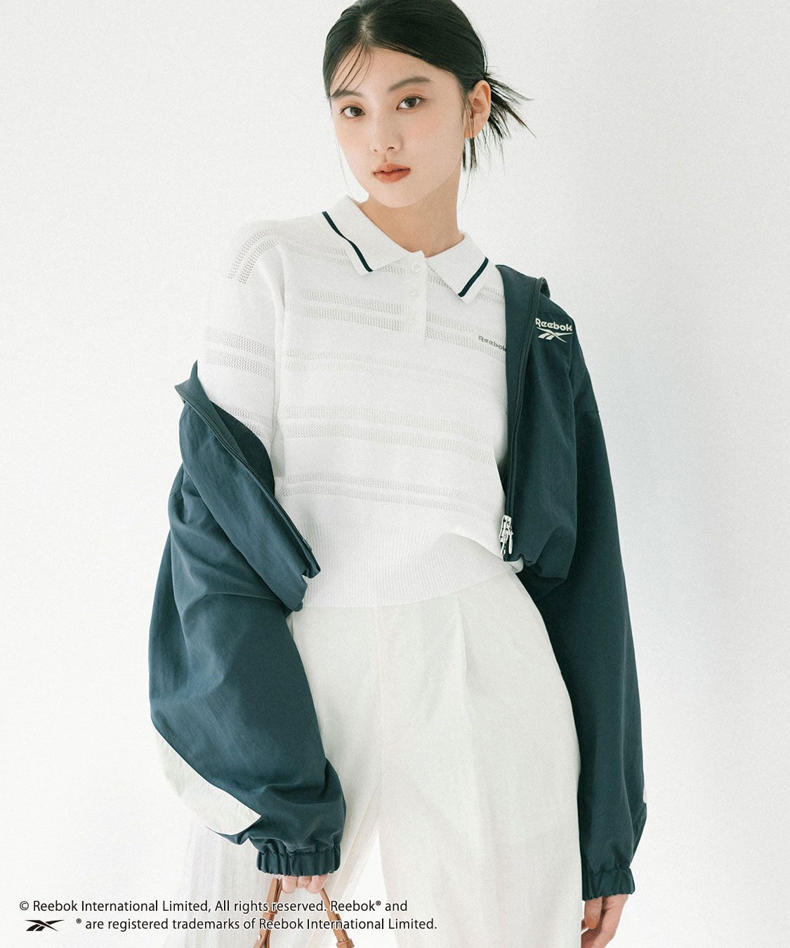 COCO DEAL「《COCO DEAL/Reebok》メッシュボーダーポロニット」|ポロシャツ|