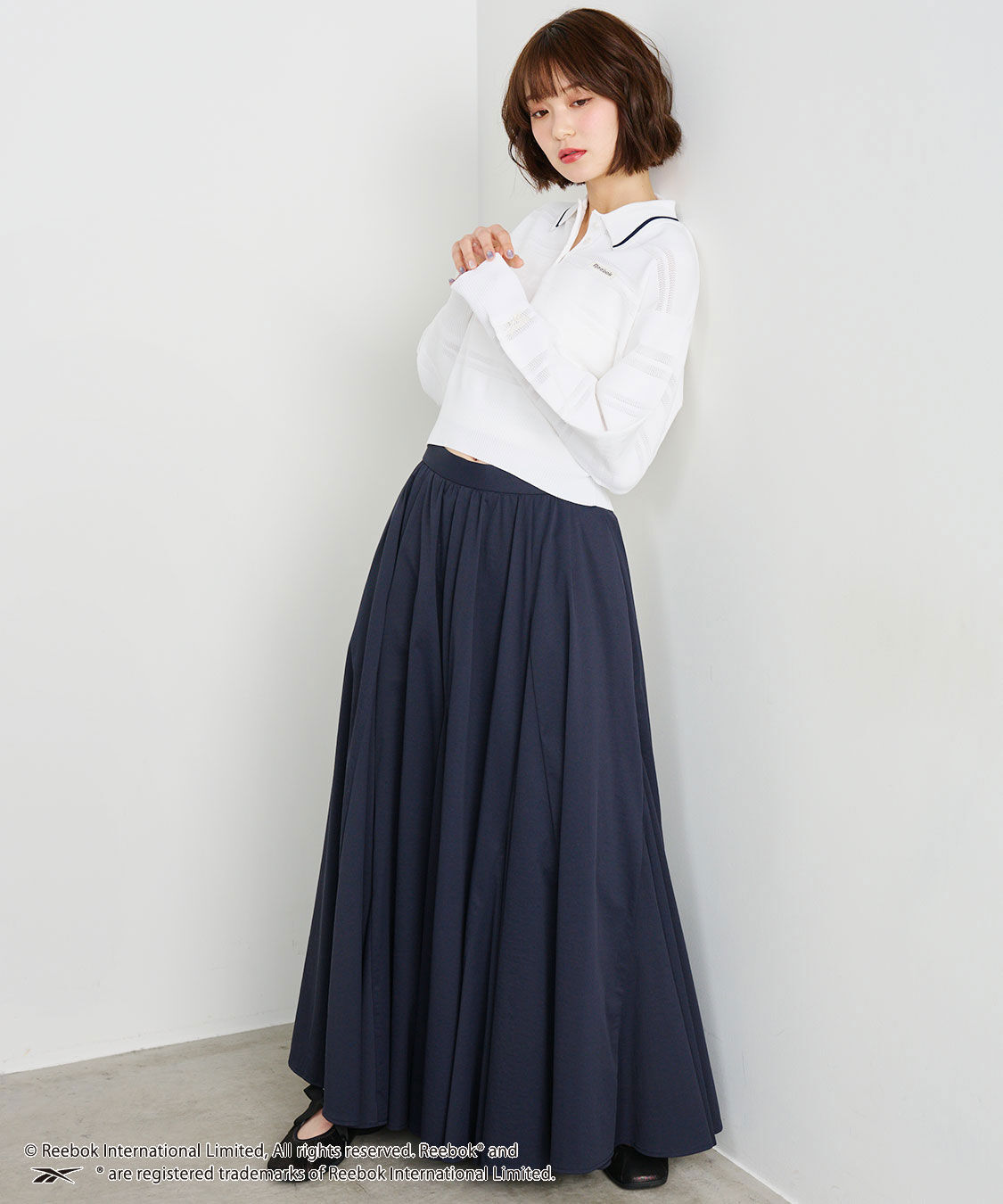 COCO DEAL「《COCO DEAL/Reebok》メッシュボーダーポロニット」|ポロシャツ|