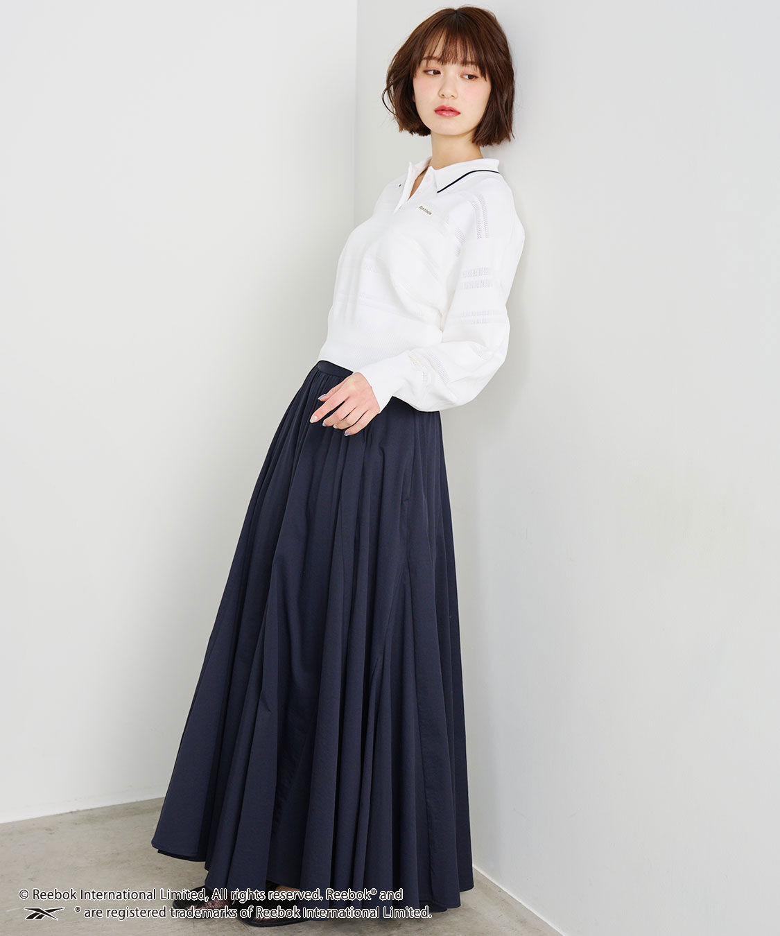 COCO DEAL「《COCO DEAL/Reebok》メッシュボーダーポロニット」|ポロシャツ|