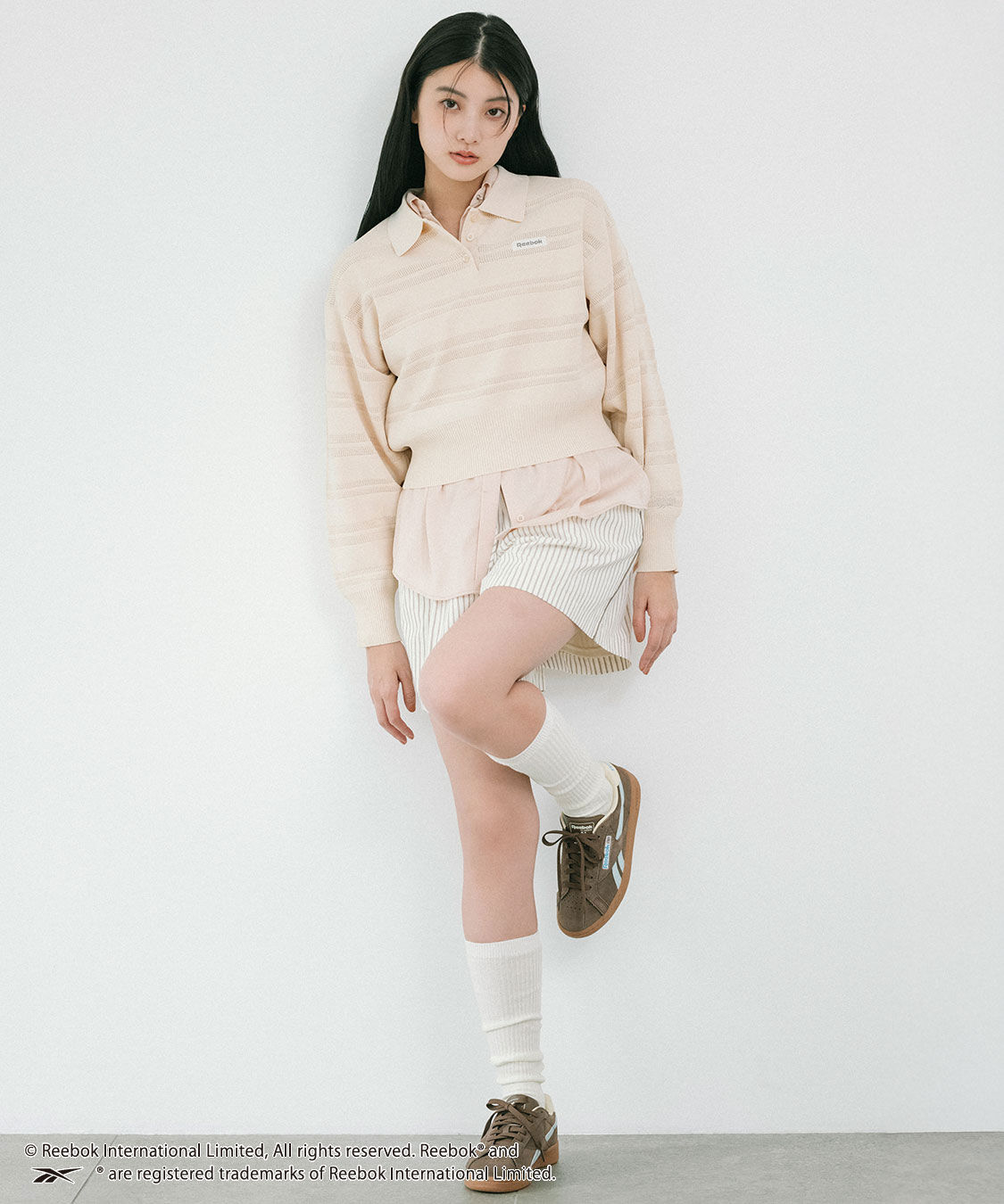 COCO DEAL「《COCO DEAL/Reebok》メッシュボーダーポロニット」|ポロシャツ|