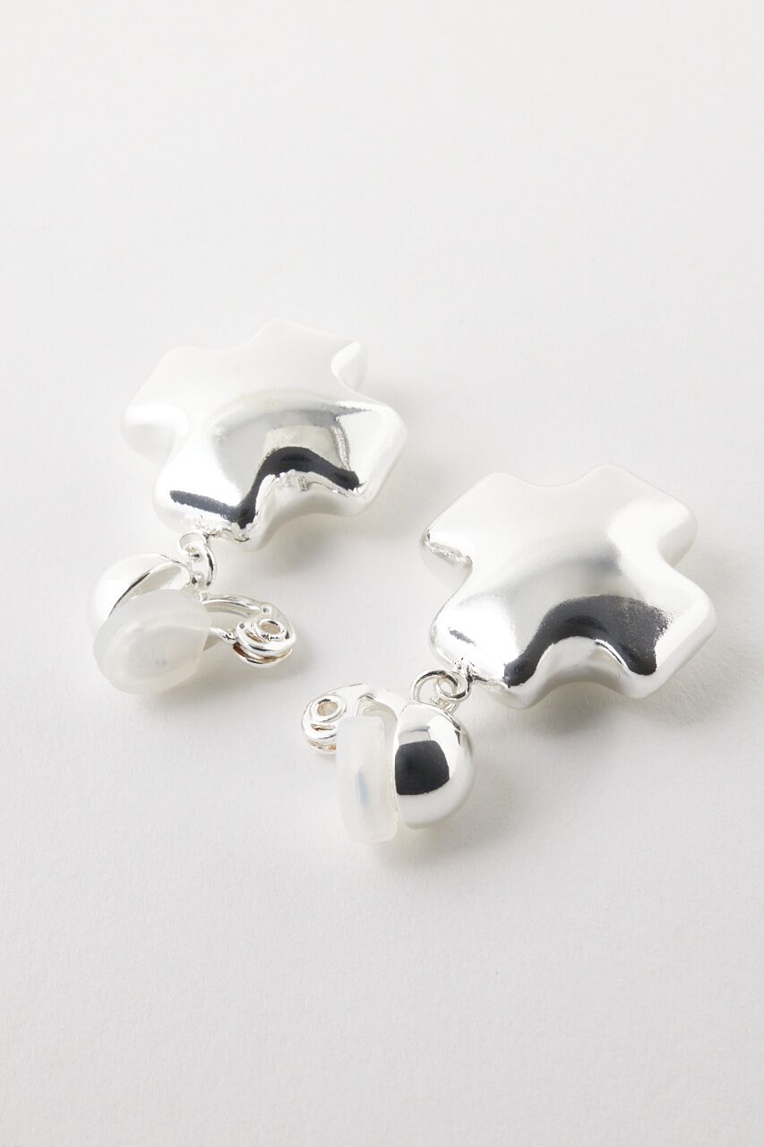 MOUSSY「PUFFED CROSS CLIP イヤリング」|ピアス|