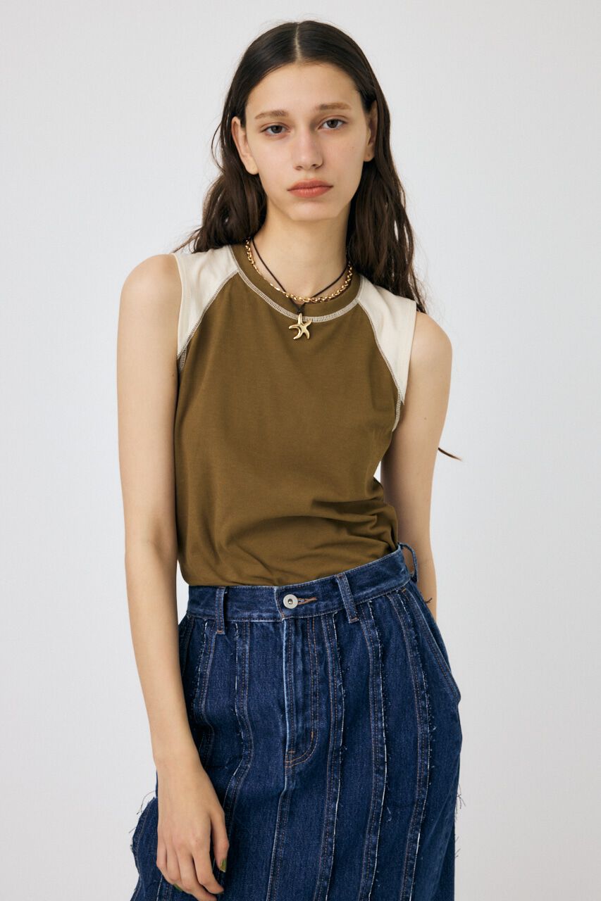 MOUSSY「SLEEVELESS RAGLAN Tシャツ」|その他|