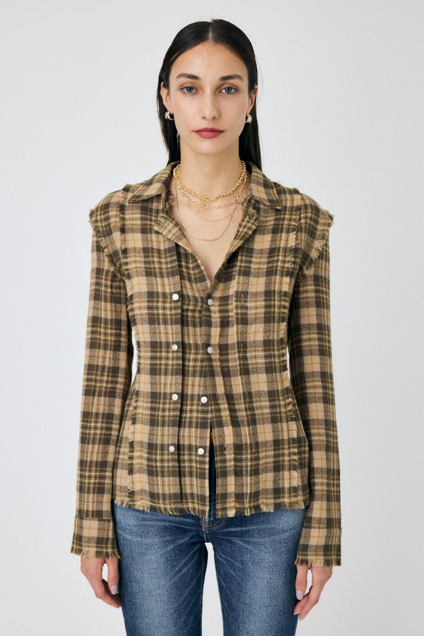 MOUSSY「DOUBLE FRONT TARTAN シャツ」|シャツ・ブラウス|