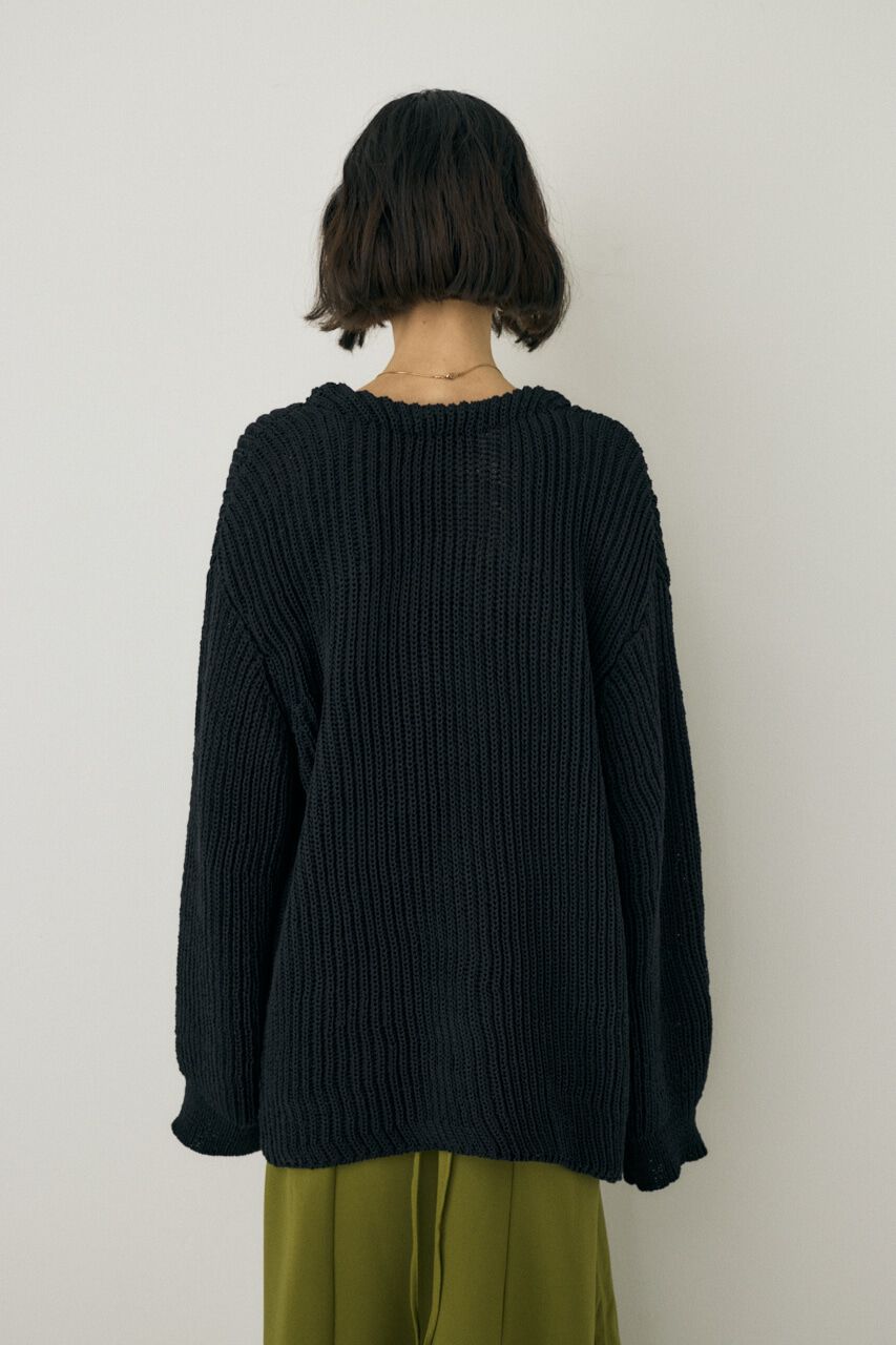 MOUSSY「メランジニットカーディガン　コットン&times;リサイクルポリエステル混」|カーディガン|