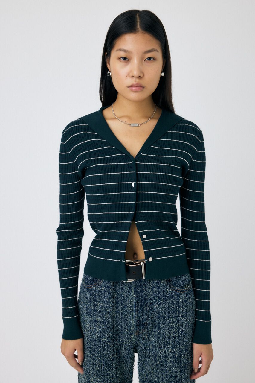 MOUSSY「SAILOR COLLAR ニット カーディガン」|ニット・セーター|