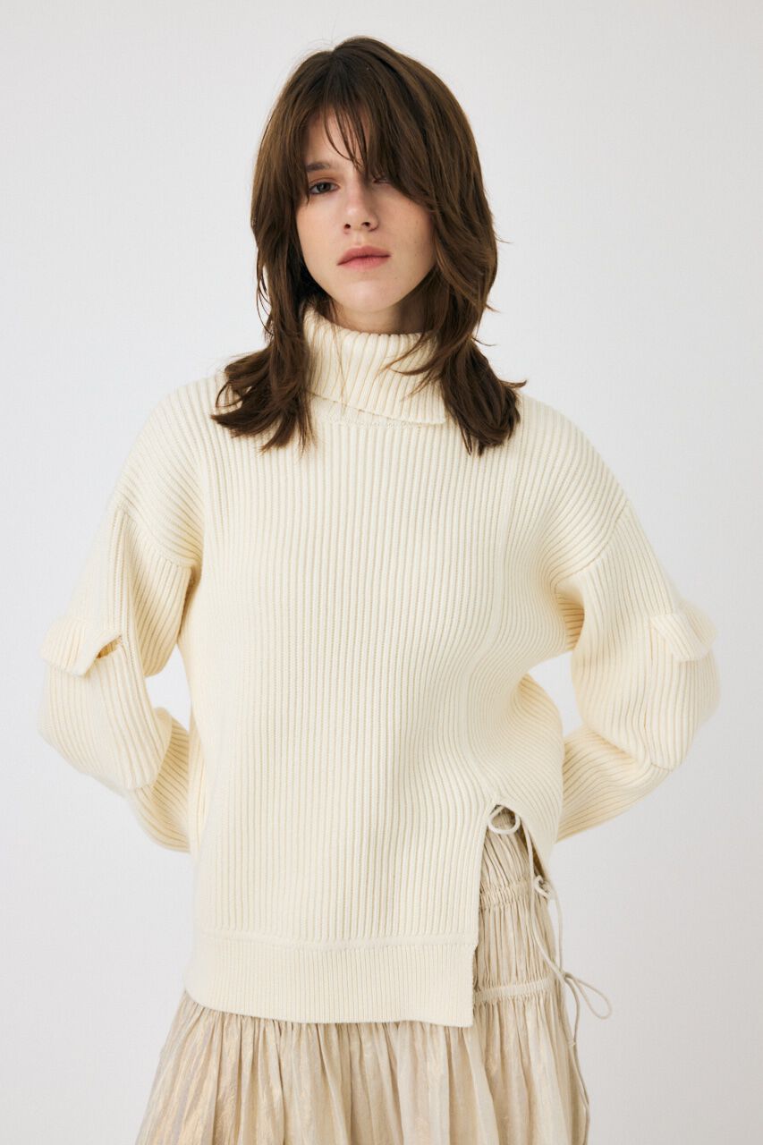 MOUSSY「SLIT ハイネックセーター」|ニット・セーター|