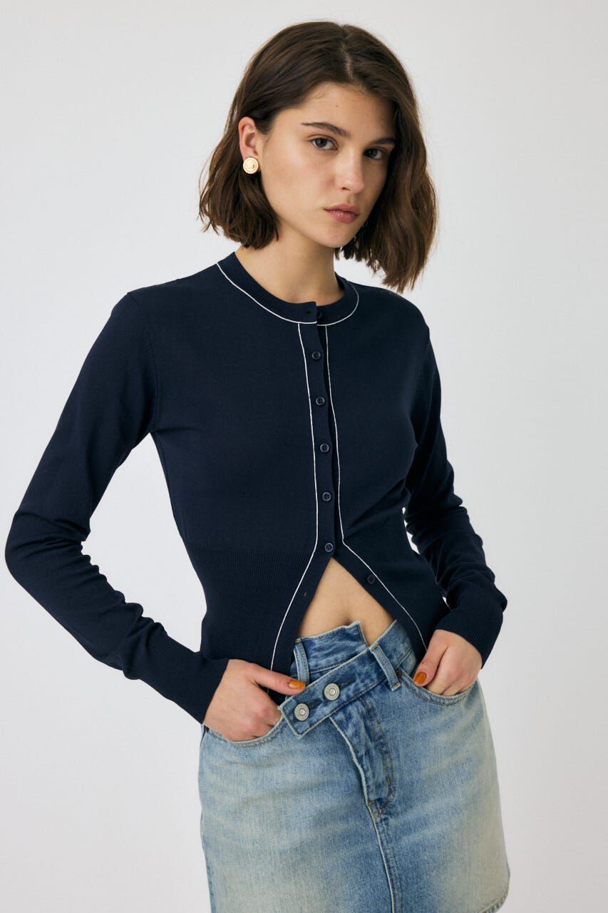 MOUSSY「COLOR STITCH カーディガン」|カーディガン|