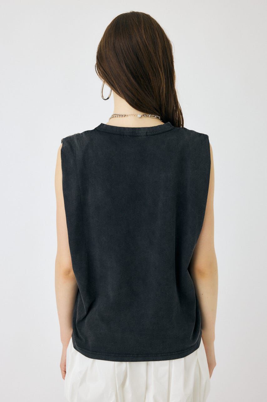 MOUSSY「OVERLAPPING LOGOS ノースリーブ TEE」|タンクトップ|