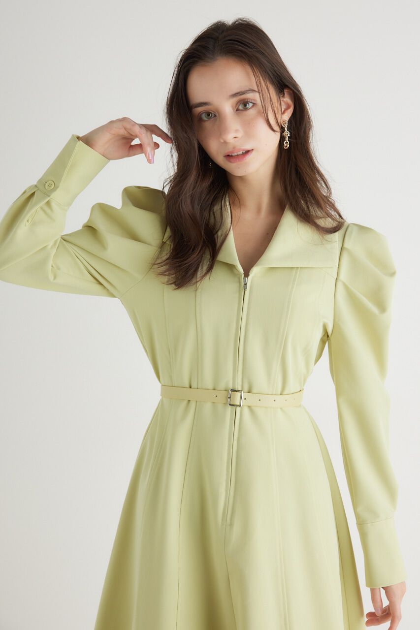 rienda「オーバーカラーZIPフレアOP」|ワンピース|