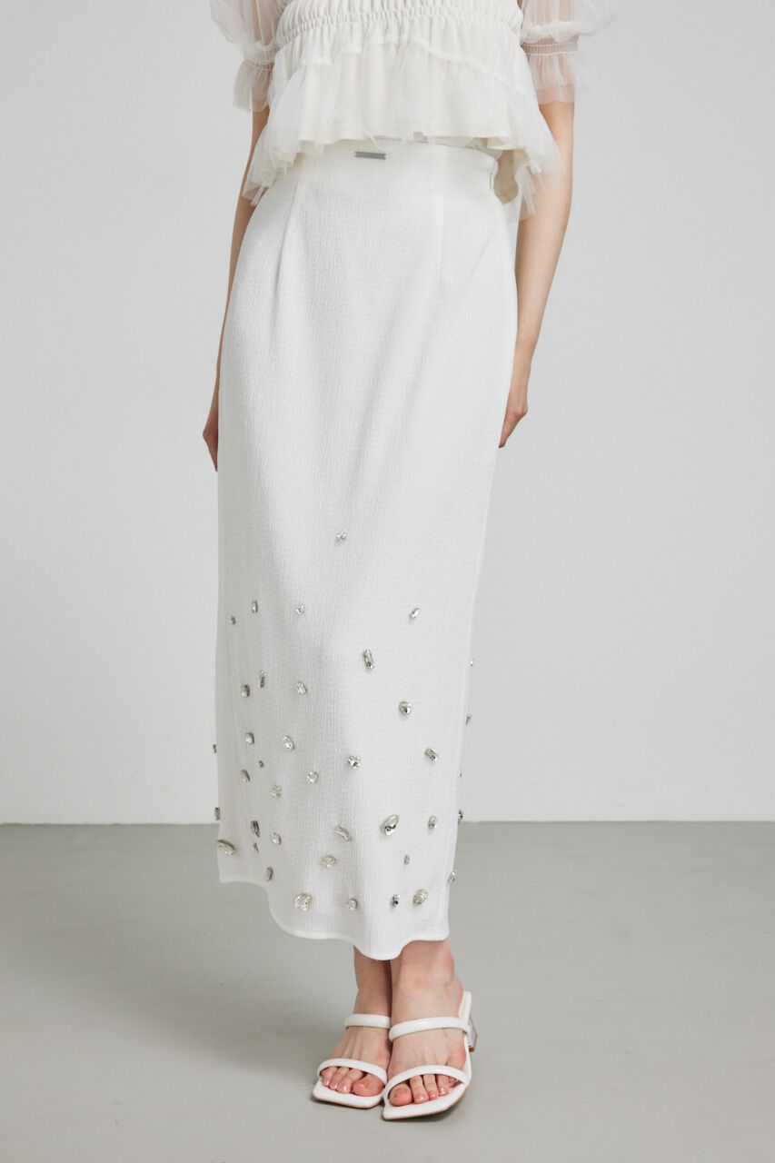 rienda「ビジューヘムJ/WタイトSK」|スカート|